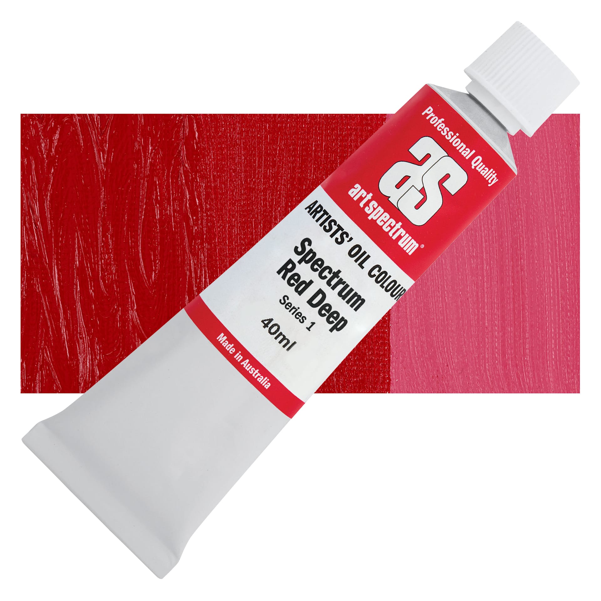 Art Spectrum Artists' Oil Paint - Spectrum Red Deep, 40 ml tube and swatch