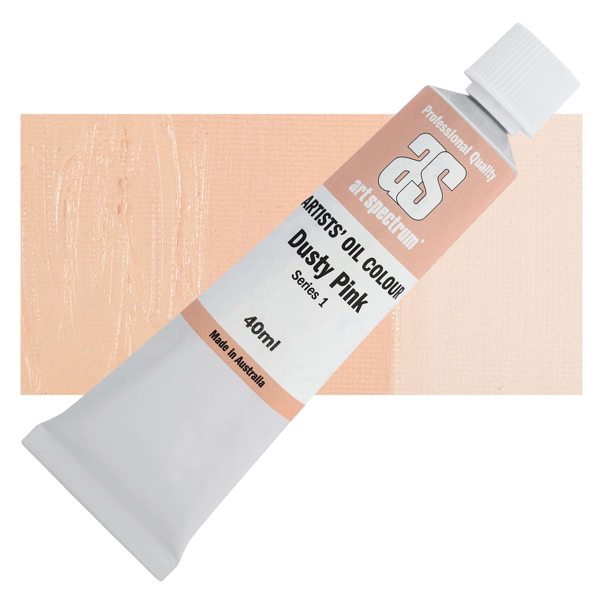 Art Spectrum Artists' Oil Paint - Dusty Pink, 40 ml tube and swatch