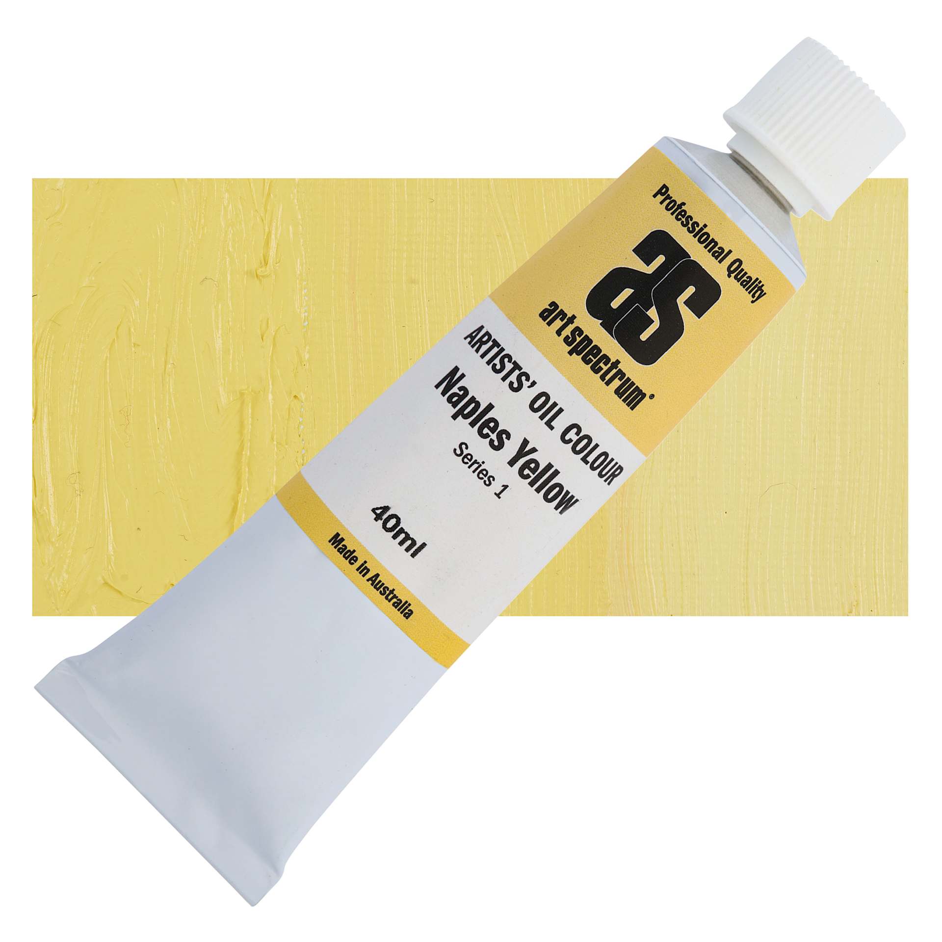 Art Spectrum Artists' Oil Paint - Naples Yellow, 40 ml tube and swatch