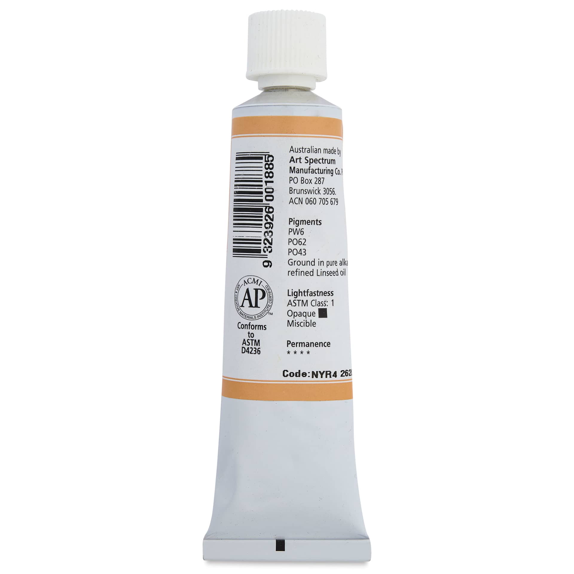 Art Spectrum Artists' Oil Paint - Naples Yellow Reddish, 40 ml back