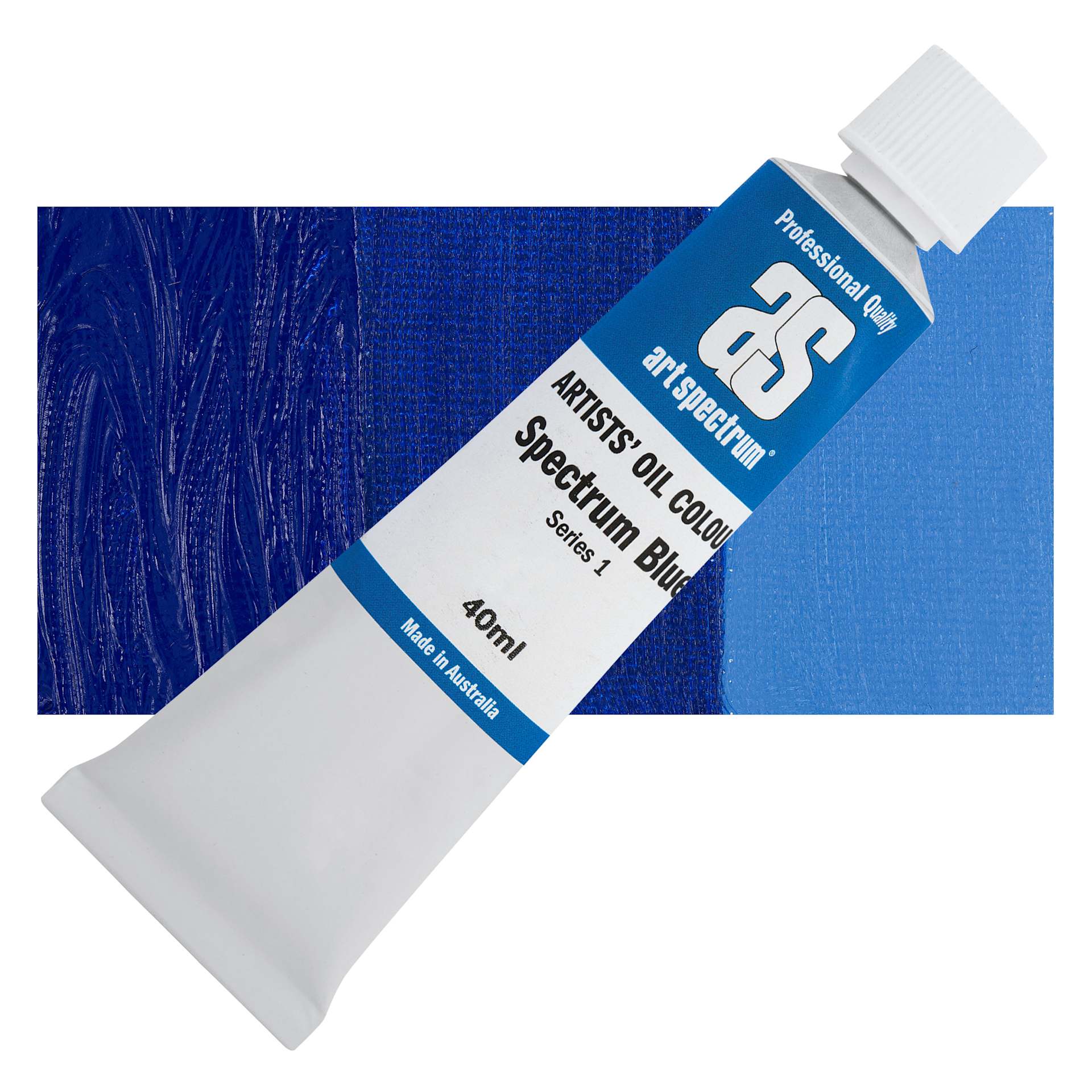 Art Spectrum Artists' Oil Paint - Spectrum Blue, 40 ml tube and swatch