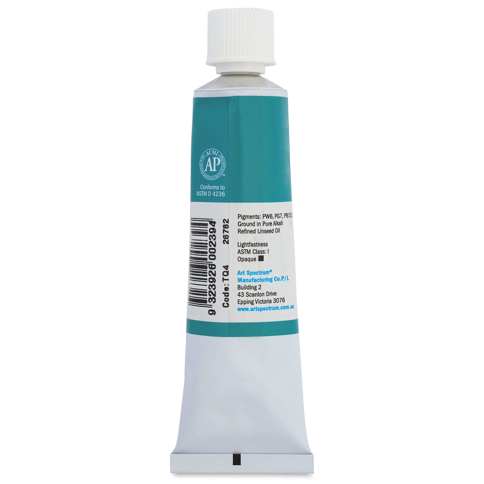 Art Spectrum Artists' Oil Paint - Turquoise, 40 ml back