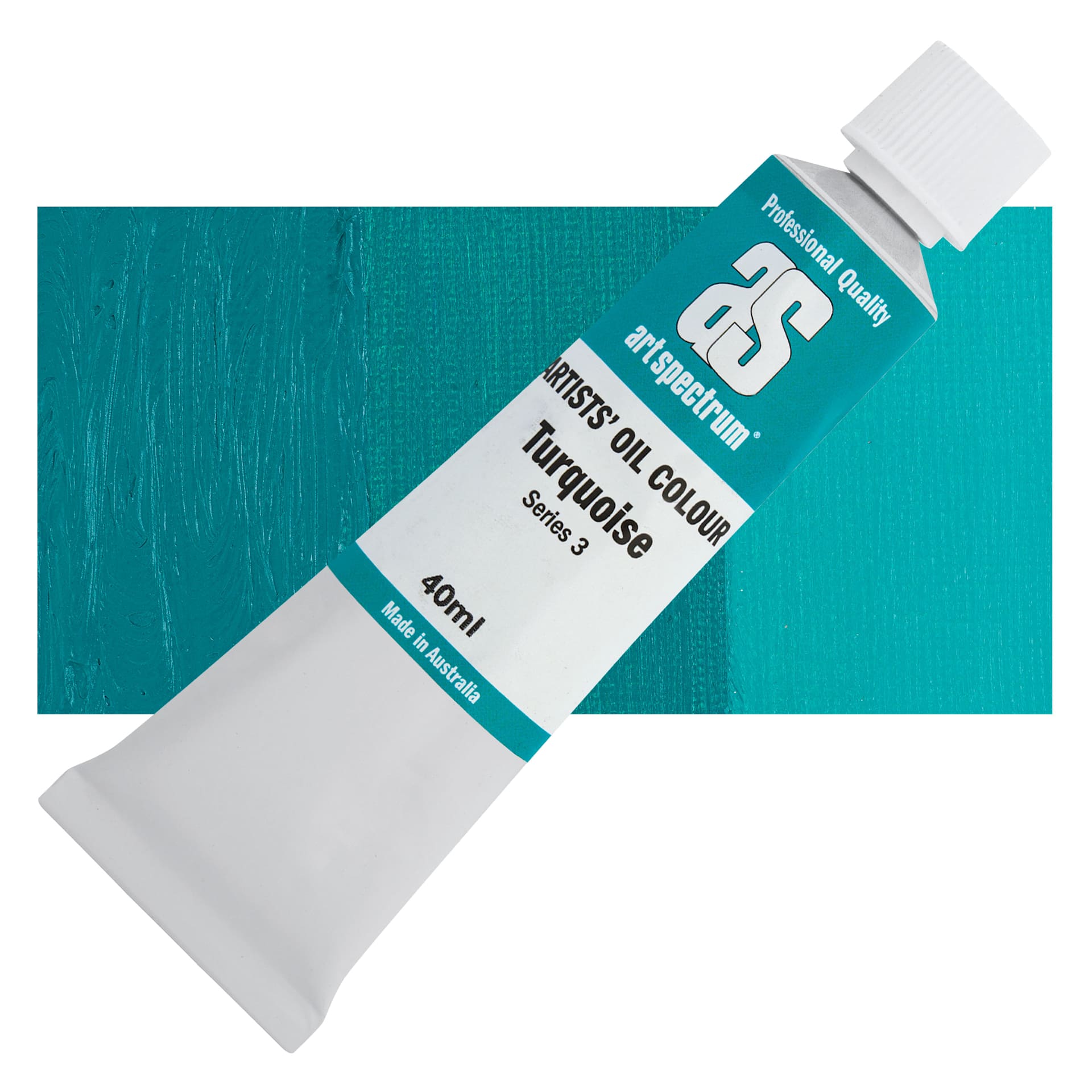 Art Spectrum Artists' Oil Paint - Turquoise, 40 ml tube and swatch