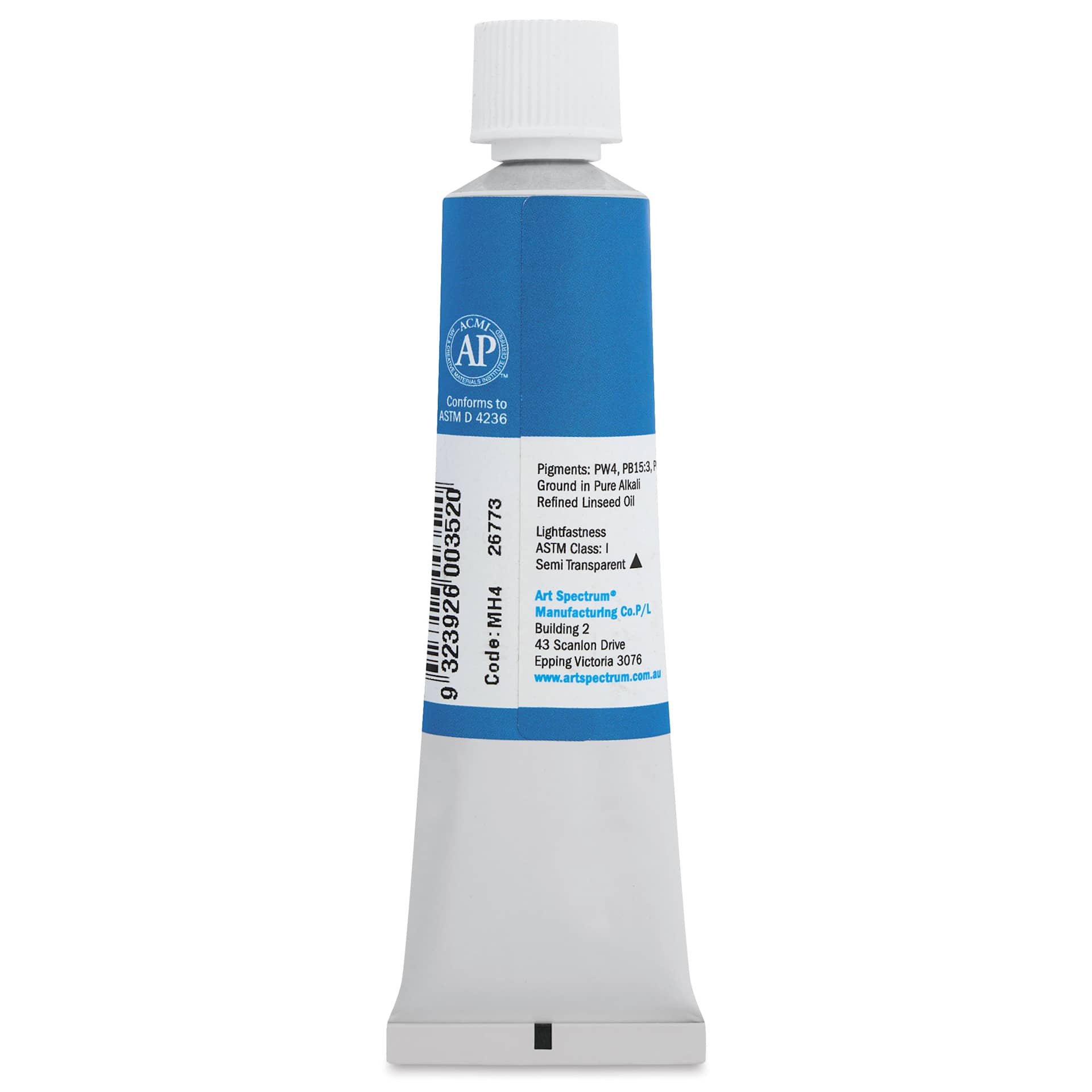 Art Spectrum Artists' Oil Paint - Manganese Blue Hue, 40 ml back