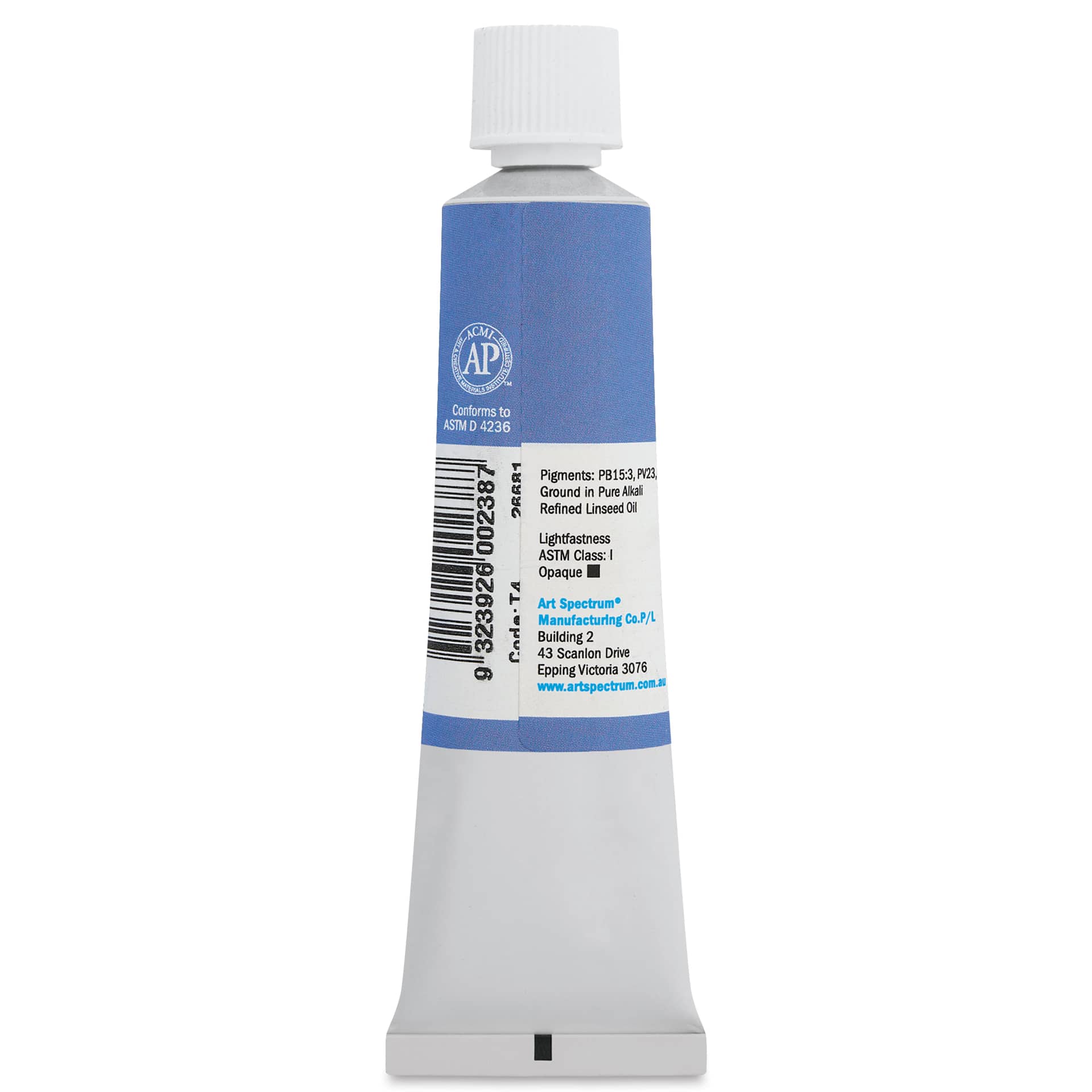 Art Spectrum Artists' Oil Paint - Tasman Blue, 40 ml back