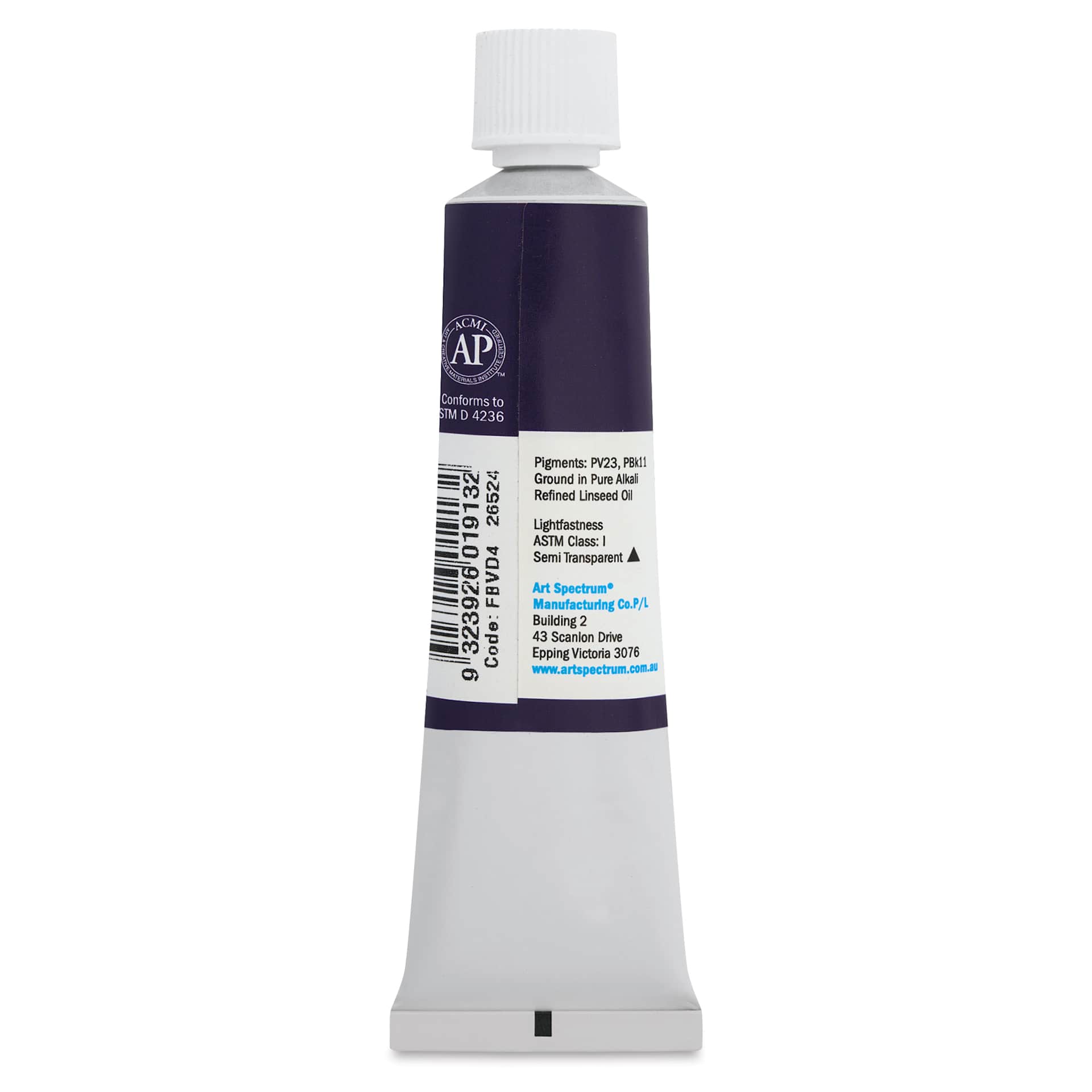 Art Spectrum Artists' Oil Paint - Flinders Blue Violet Dark, 40 ml back