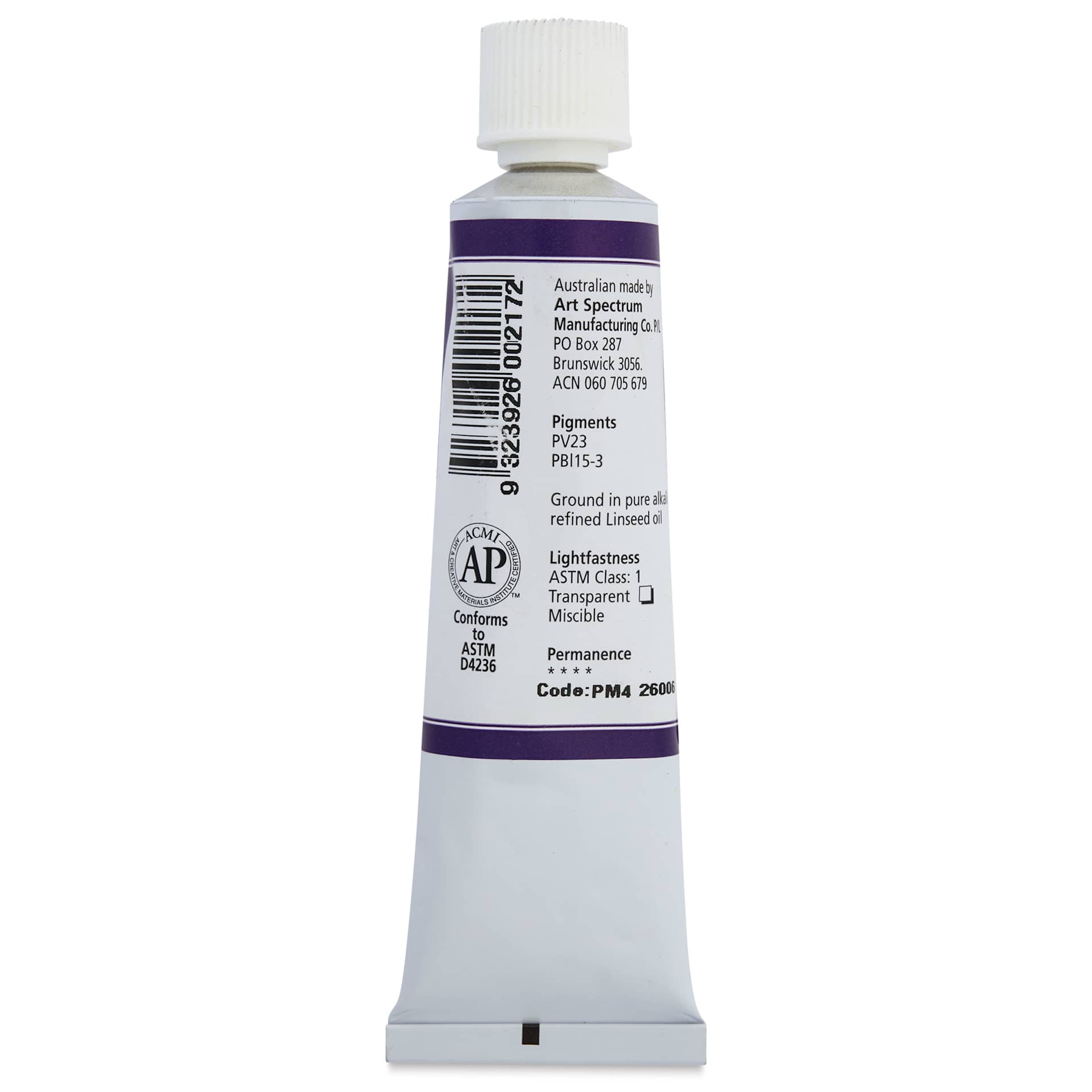 Art Spectrum Artists' Oil Paint - Permanent Mauve, 40 ml back