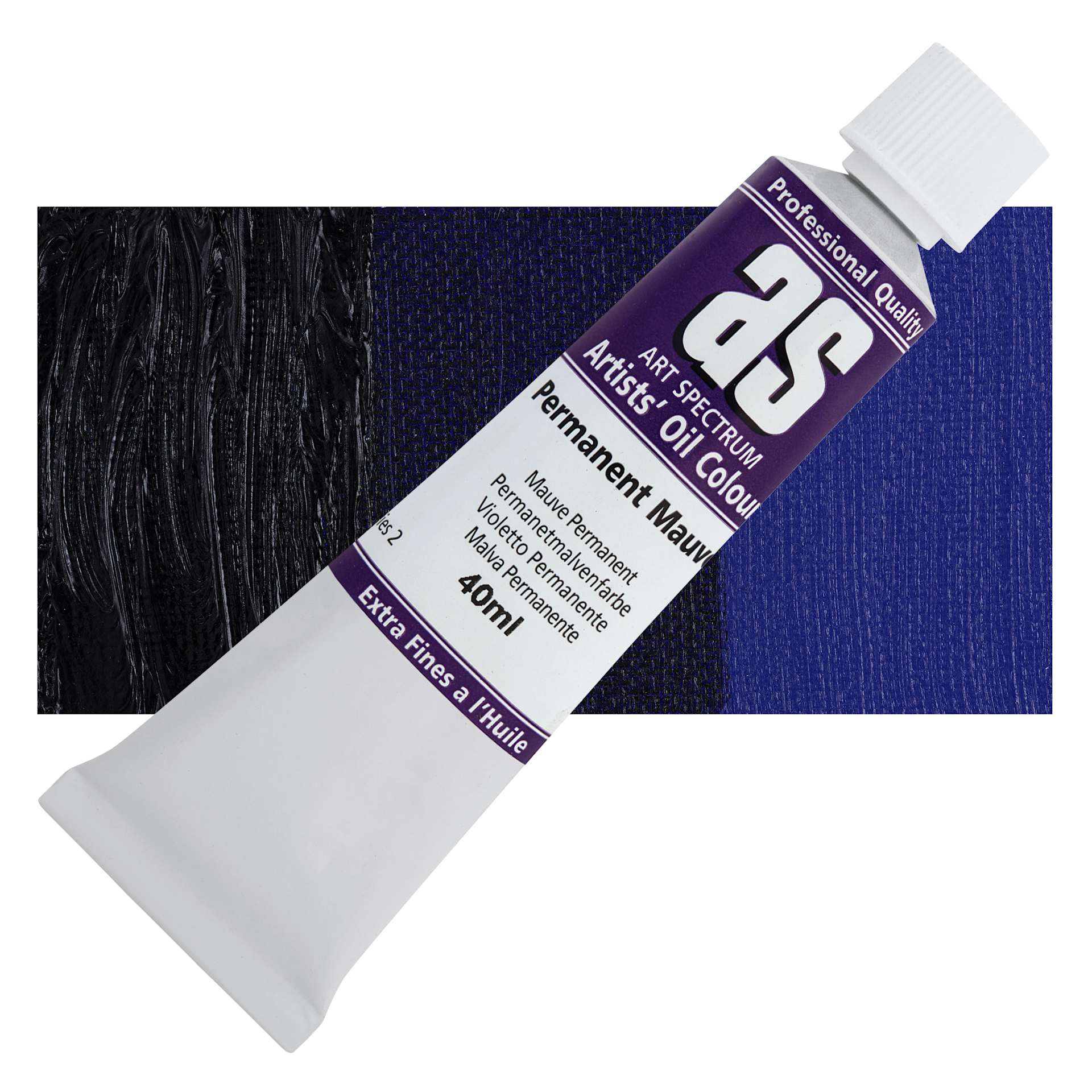 Art Spectrum Artists' Oil Paint - Permanent Mauve, 40 ml tube and swatch
