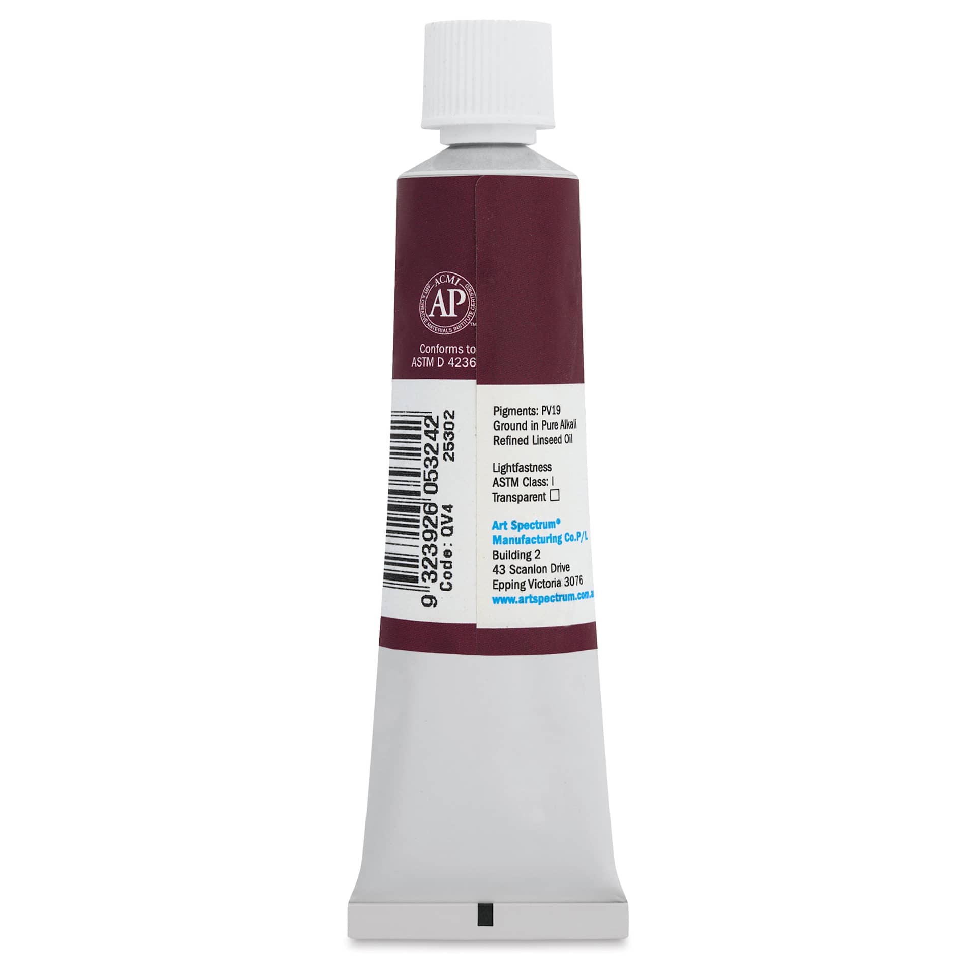 Art Spectrum Artists' Oil Paint - Quinacridone Violet, 40 ml back