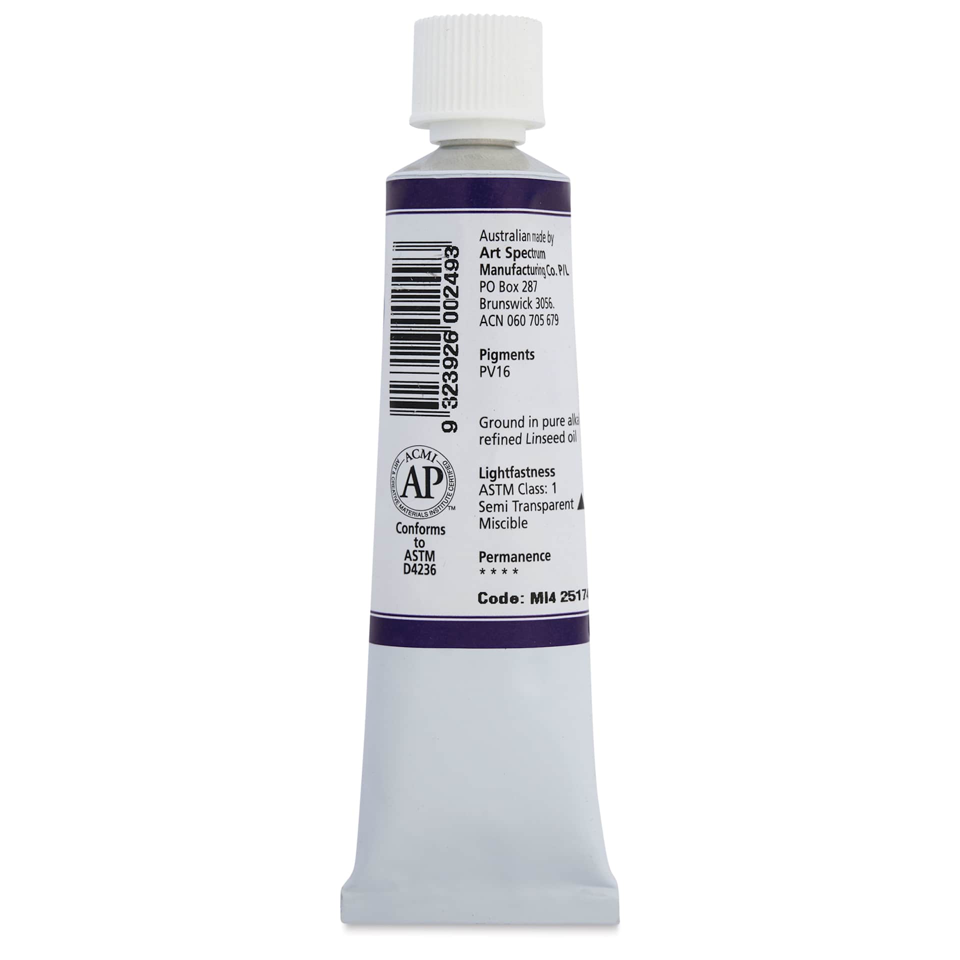 Art Spectrum Artists' Oil Paint - Mineral Violet, 40 ml back