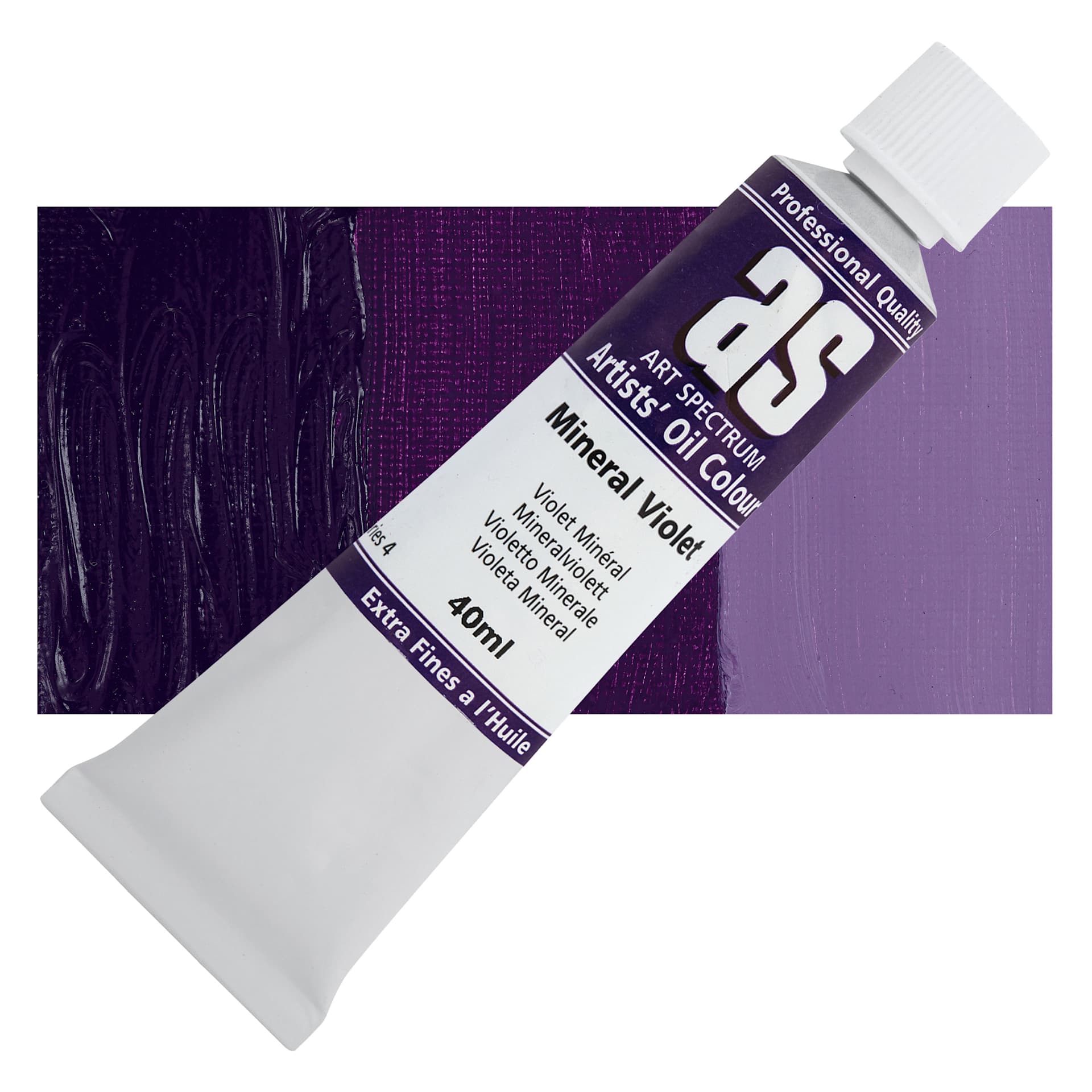 Art Spectrum Artists' Oil Paint - Mineral Violet, 40 ml tube and swatch