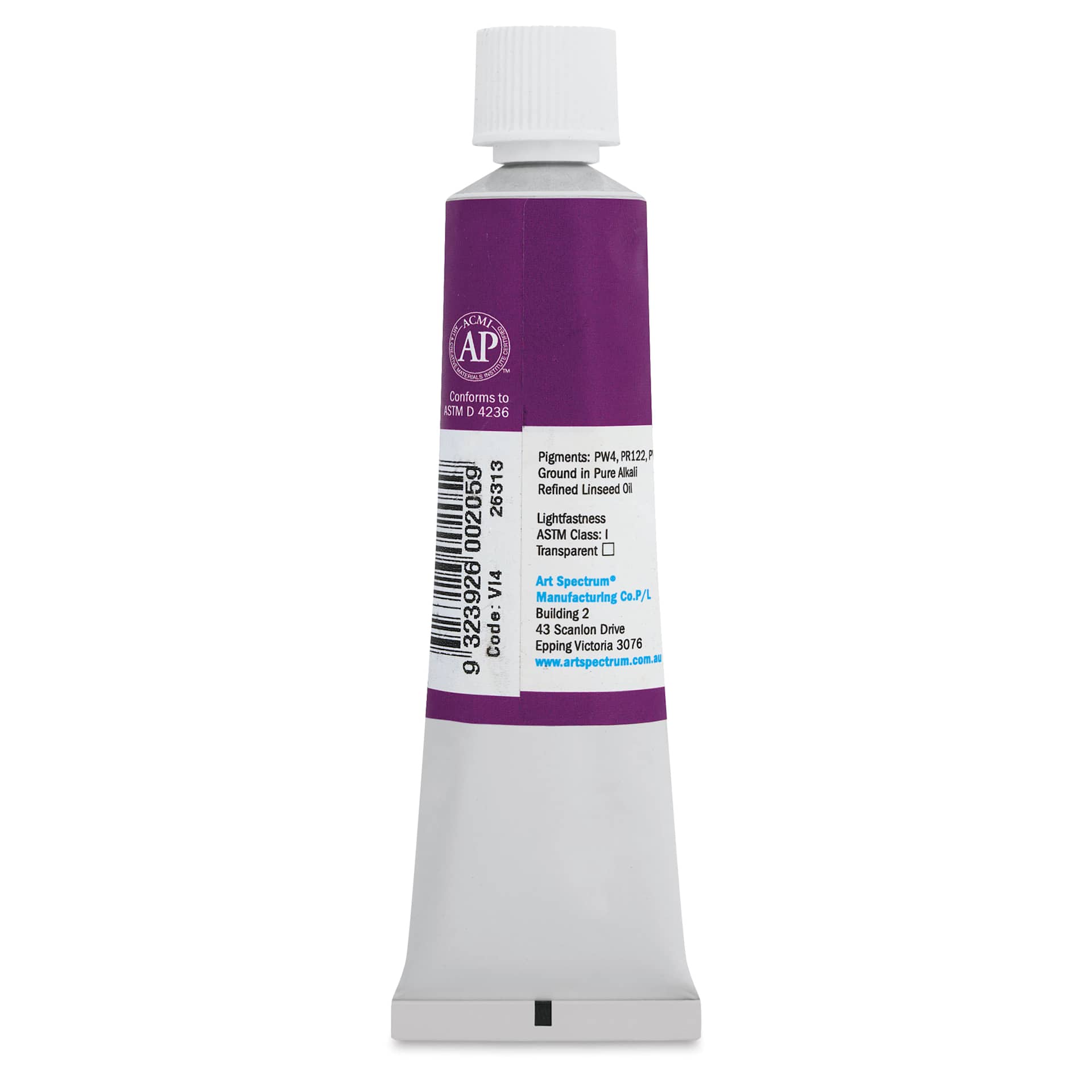 Art Spectrum Artists' Oil Paint - Spectrum Violet, 40 ml back