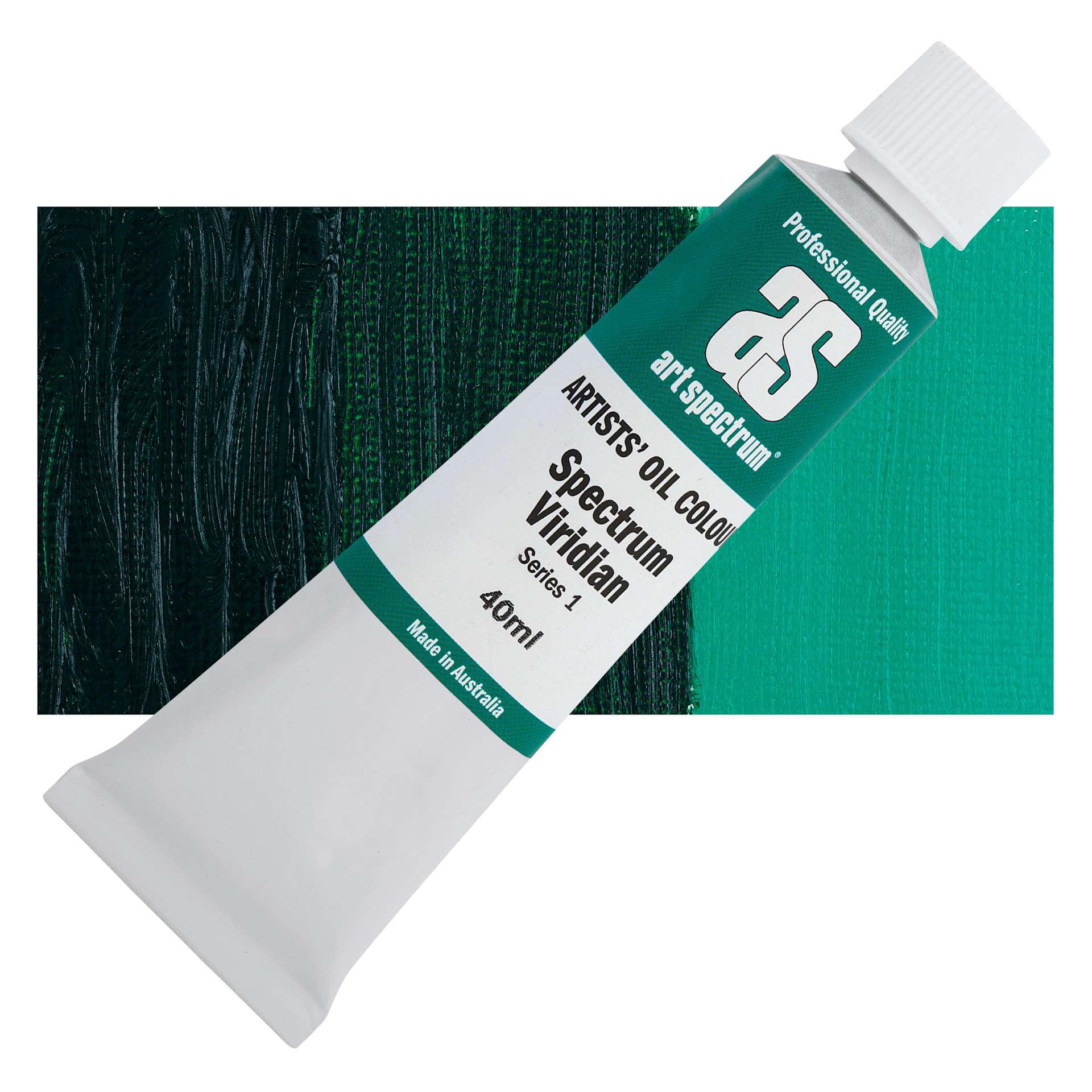 Art Spectrum Artists' Oil Paint - Spectrum Viridian, 40 ml tube and swatch