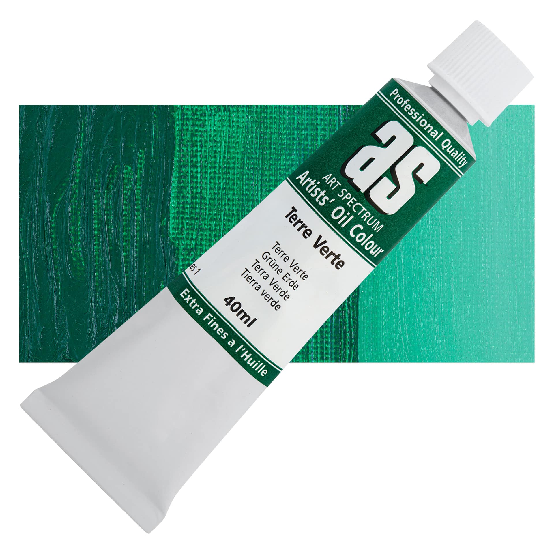 Art Spectrum Artists' Oil Paint - Terre Verte, 40 ml tube and swatch