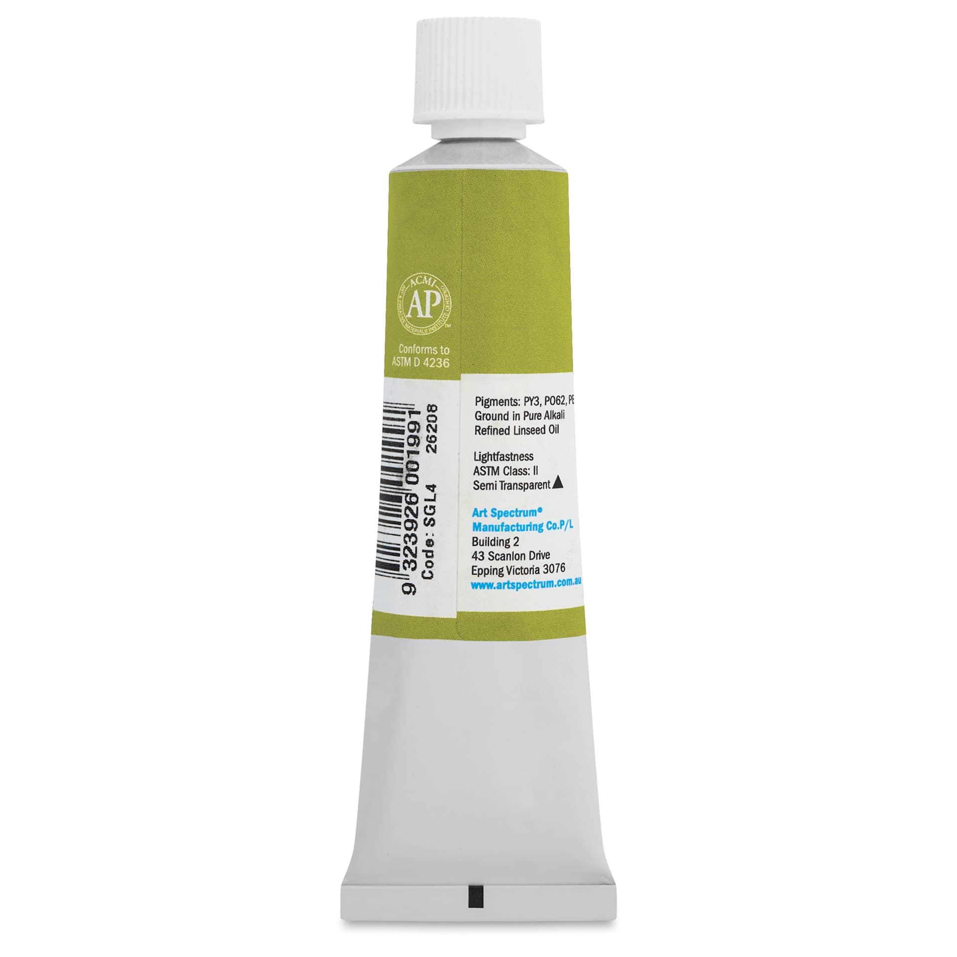 Art Spectrum Artists' Oil Paint - Spectrum Green Light, 40 ml back