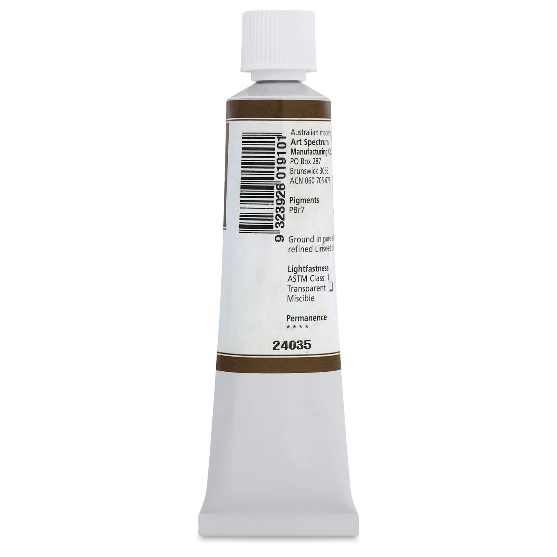 Art Spectrum Artists' Oil Paint - Transparent Brown Earth, 40 ml back