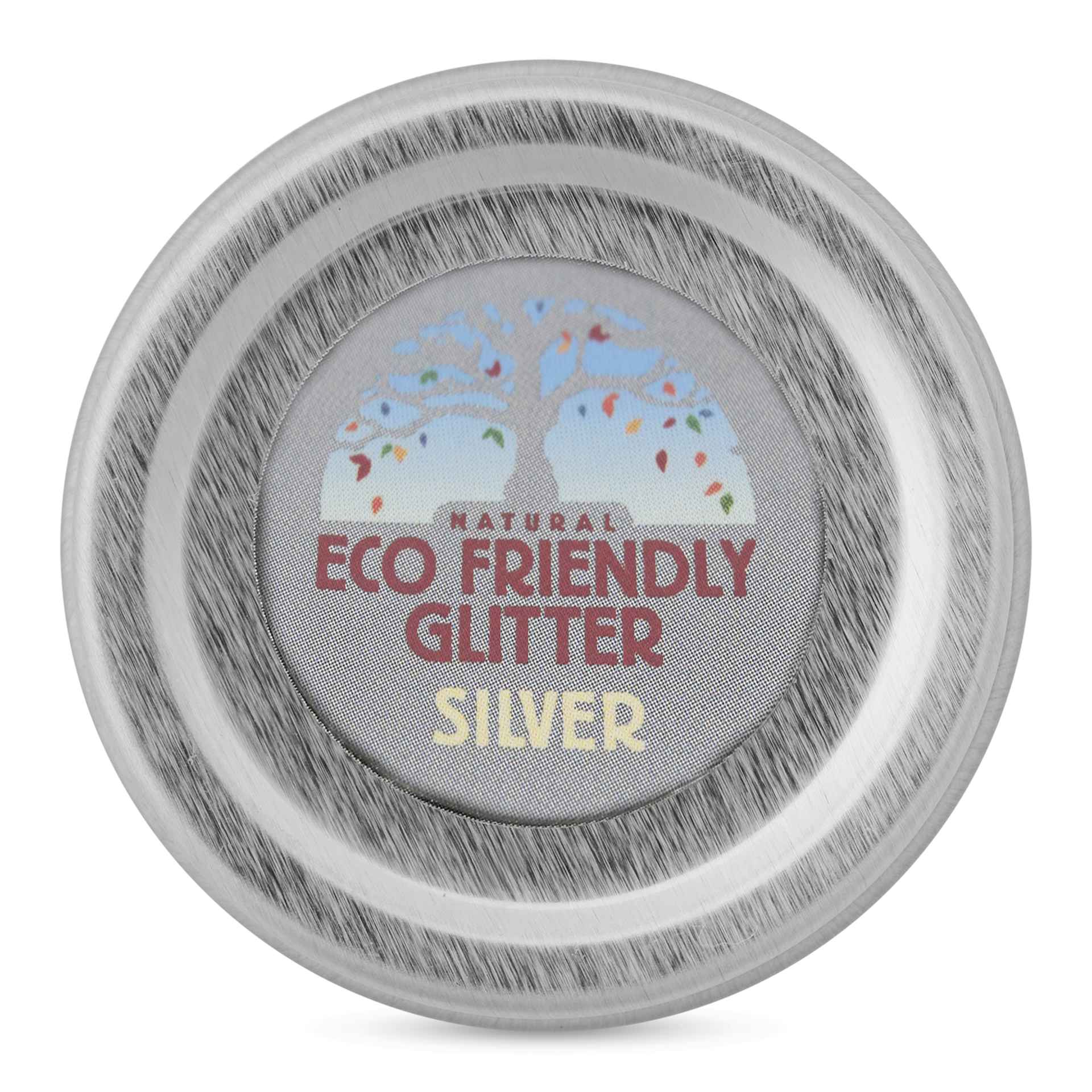 Natural Earth Paint Eco-Friendly Cosmetic Glitter - Silver, 10 g front