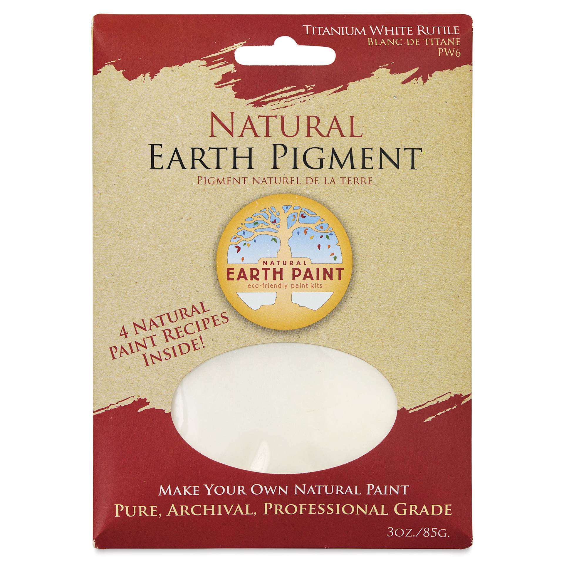 Natural Earth Paint Earth & Mineral Pigment - Titanium White Rutile, 3 oz