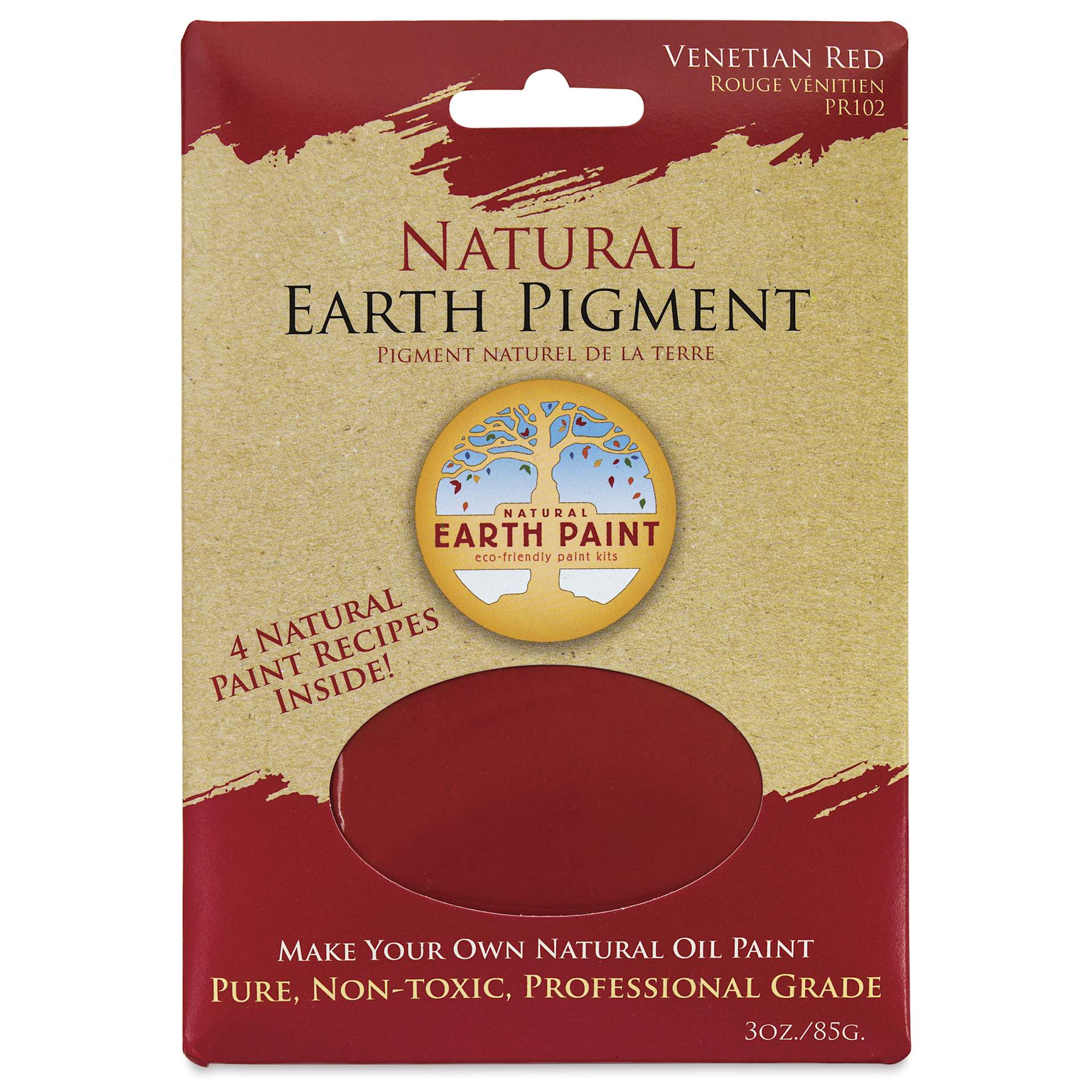 Natural Earth Paint Earth & Mineral Pigment - Venetian Red, 3 oz