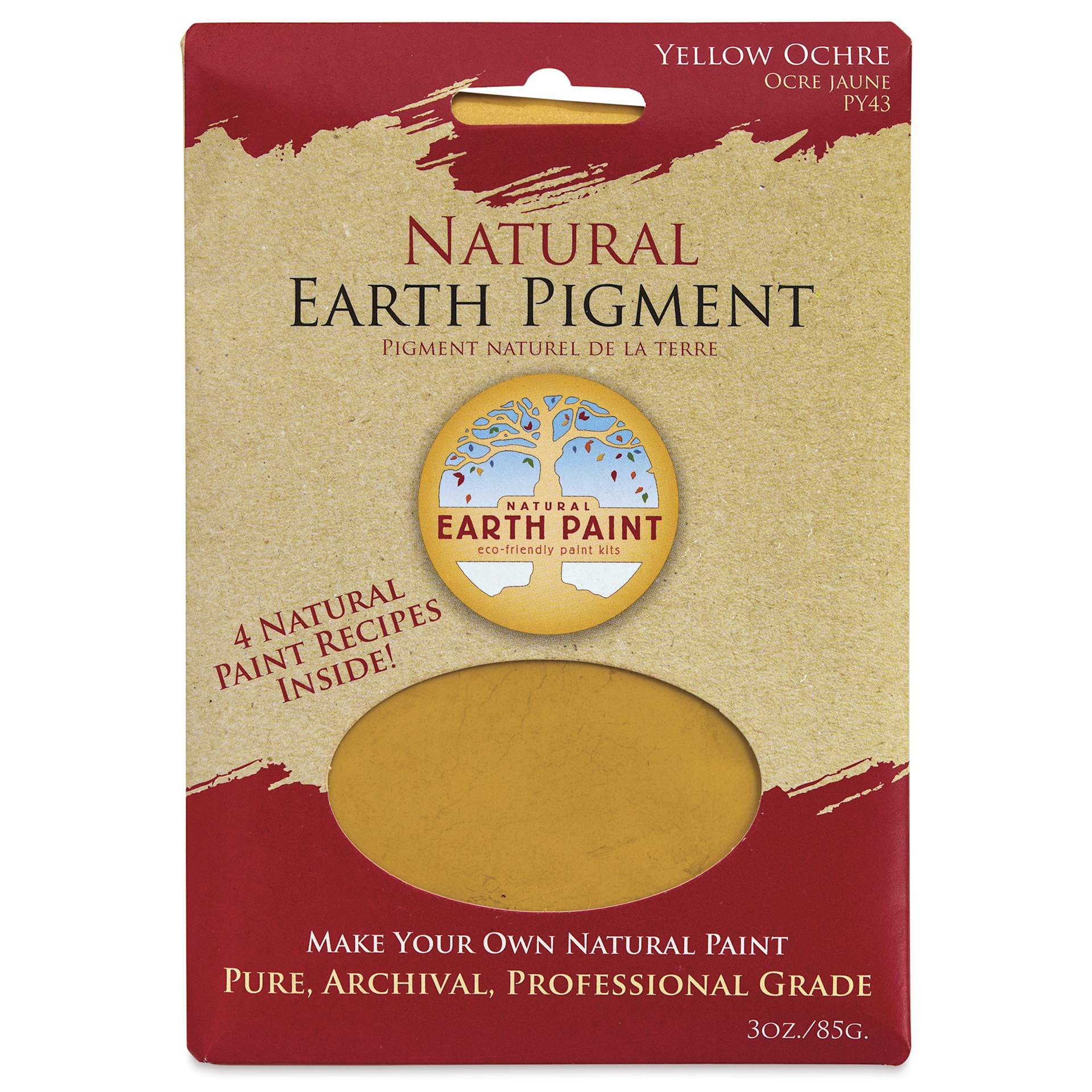 Natural Earth Paint Earth & Mineral Pigment - Yellow Ochre, 3 oz