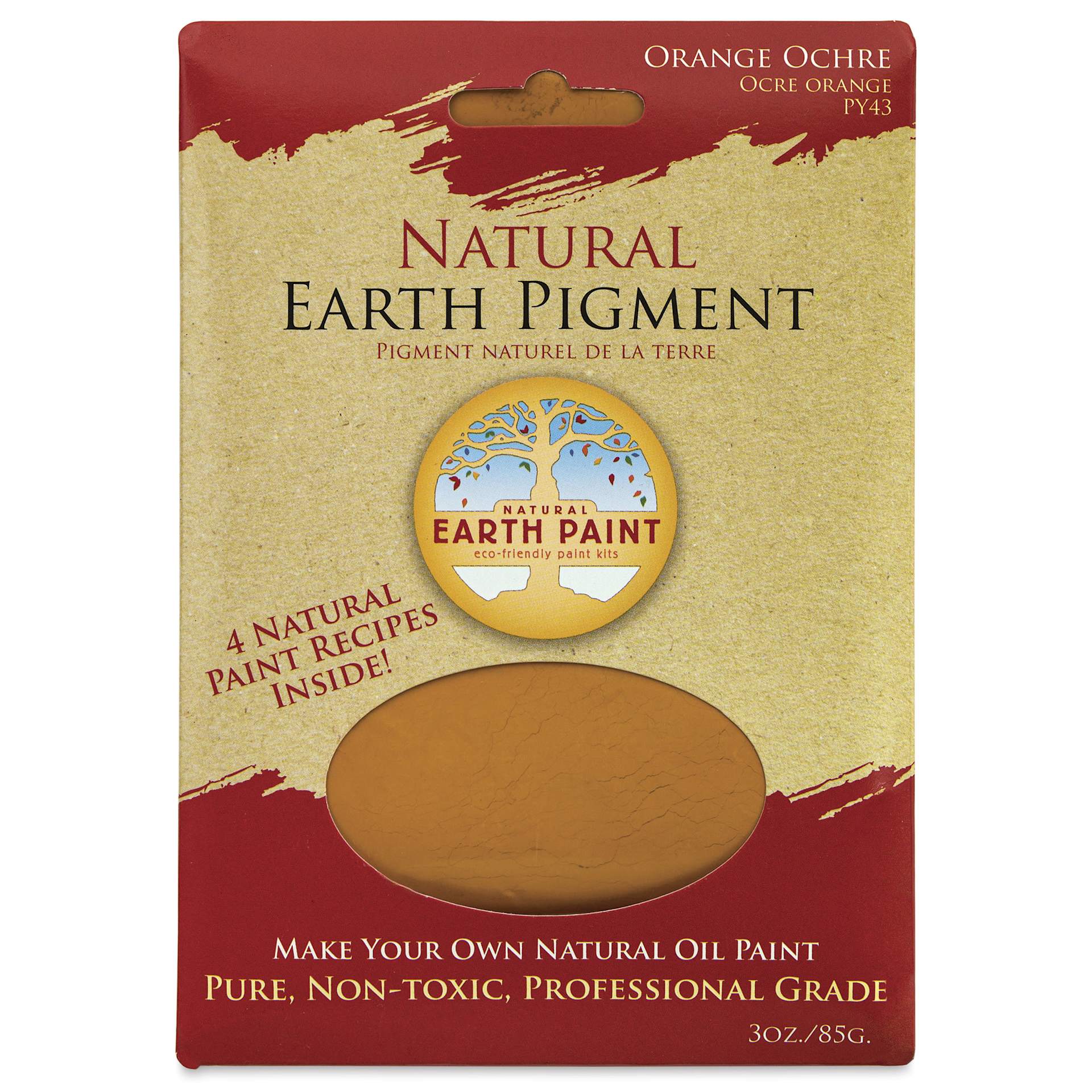 Natural Earth Paint Earth & Mineral Pigment - Orange Ochre, 3 oz