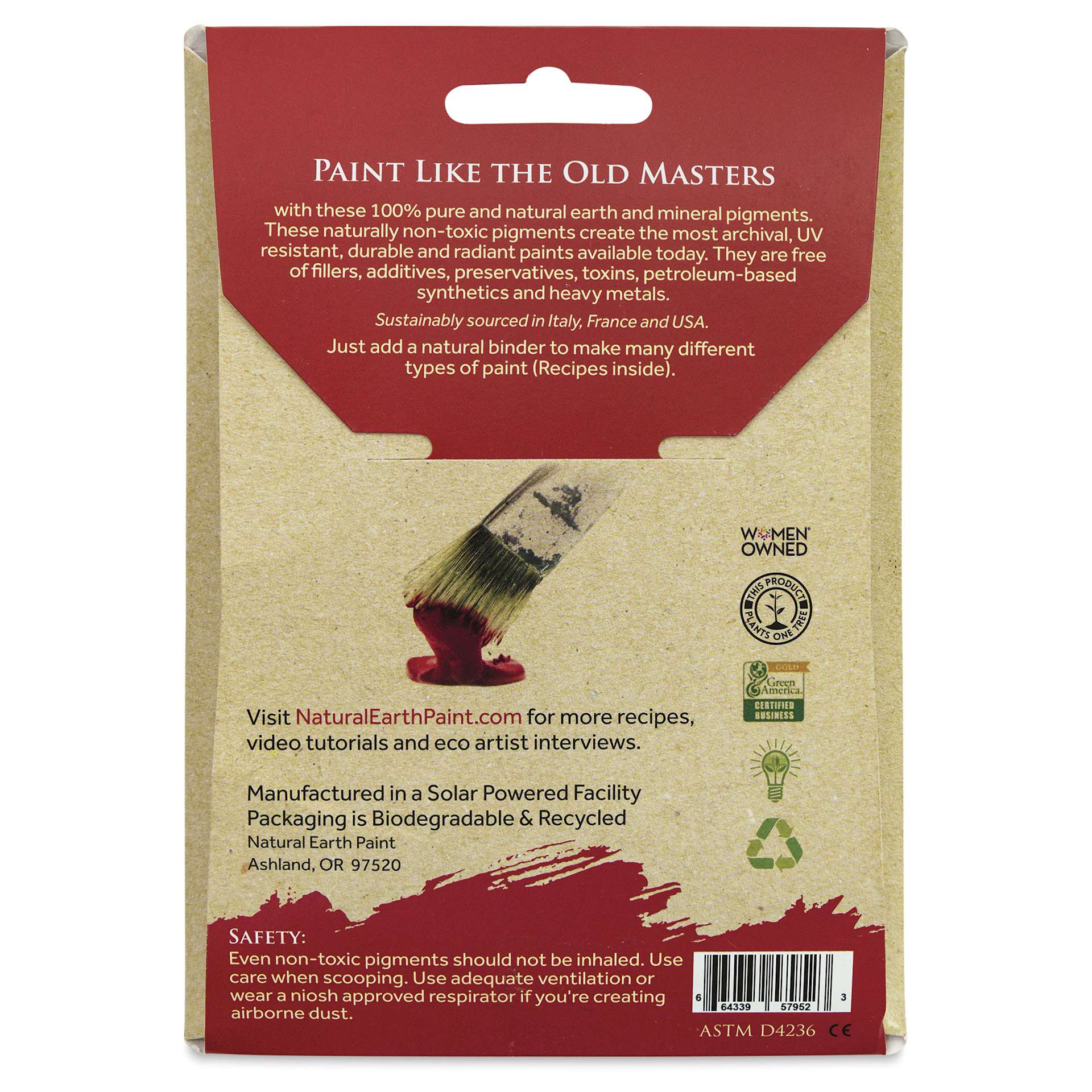 Natural Earth Paint Earth & Mineral Pigment - Ultramarine Blue, 3 oz back
