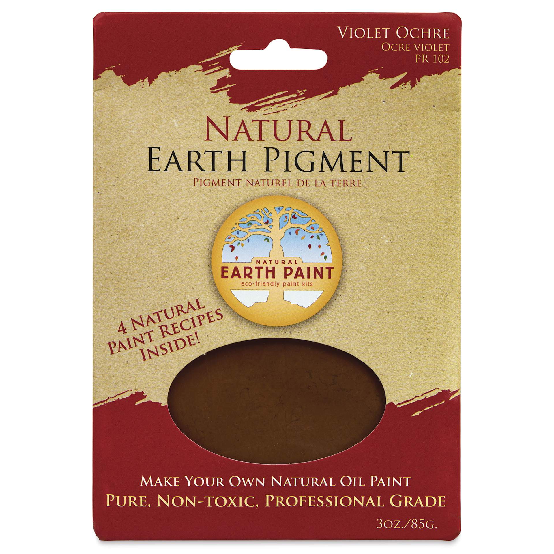 Natural Earth Paint Earth & Mineral Pigment - Violet Ochre, 3 oz