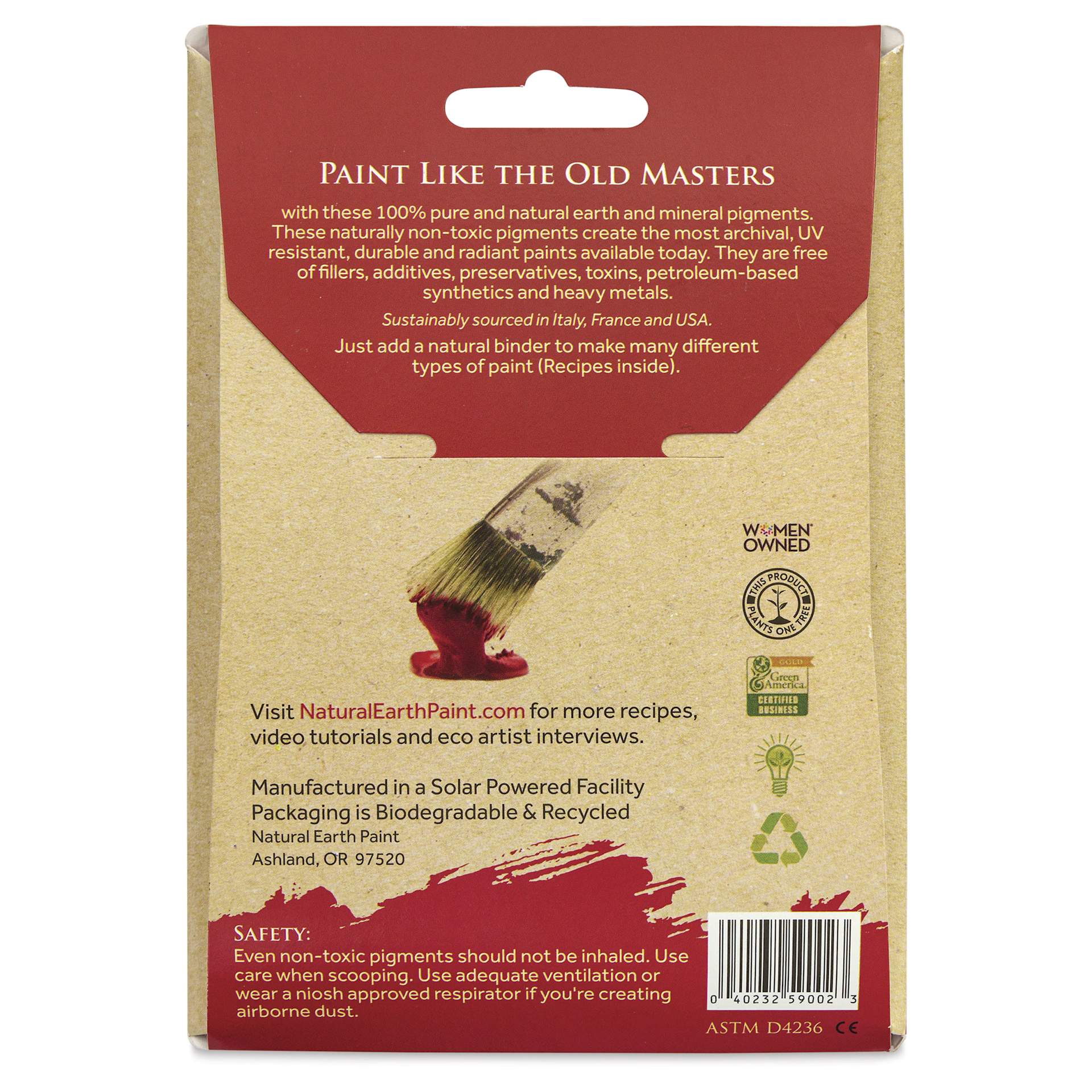 Natural Earth Paint Earth & Mineral Pigment - Ultramarine Purple, 3 oz back