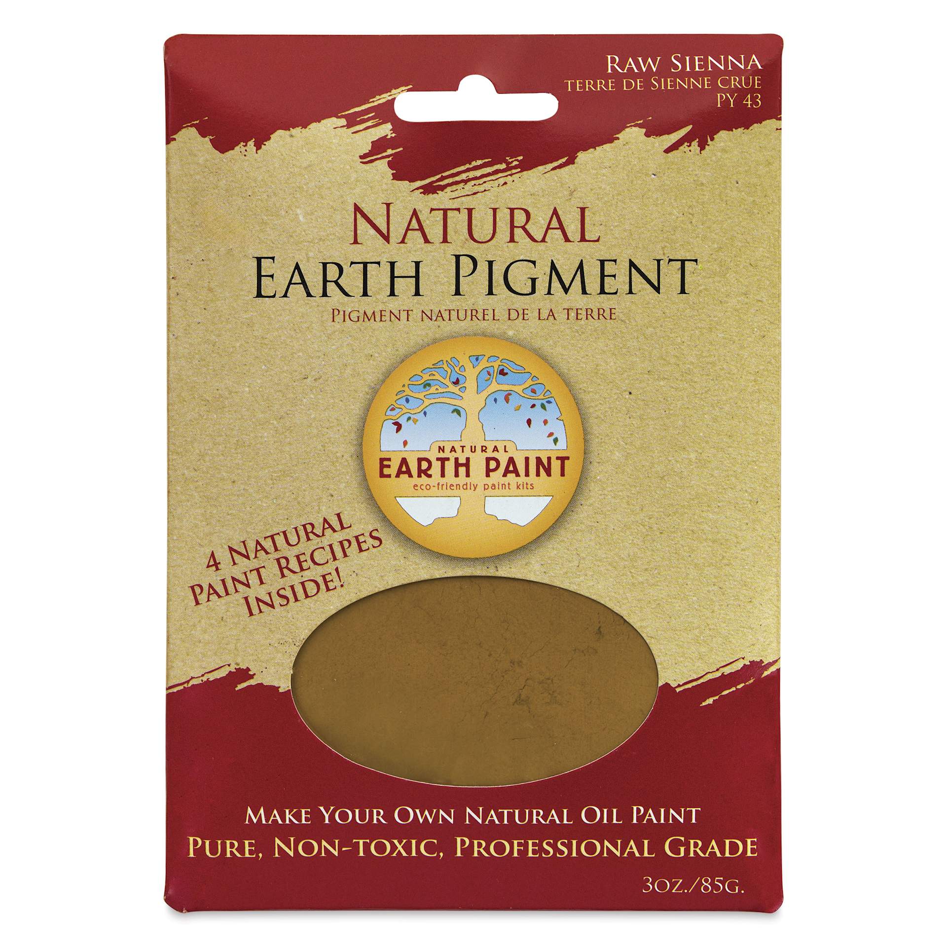 Natural Earth Paint Earth & Mineral Pigment - Raw Sienna, 3 oz