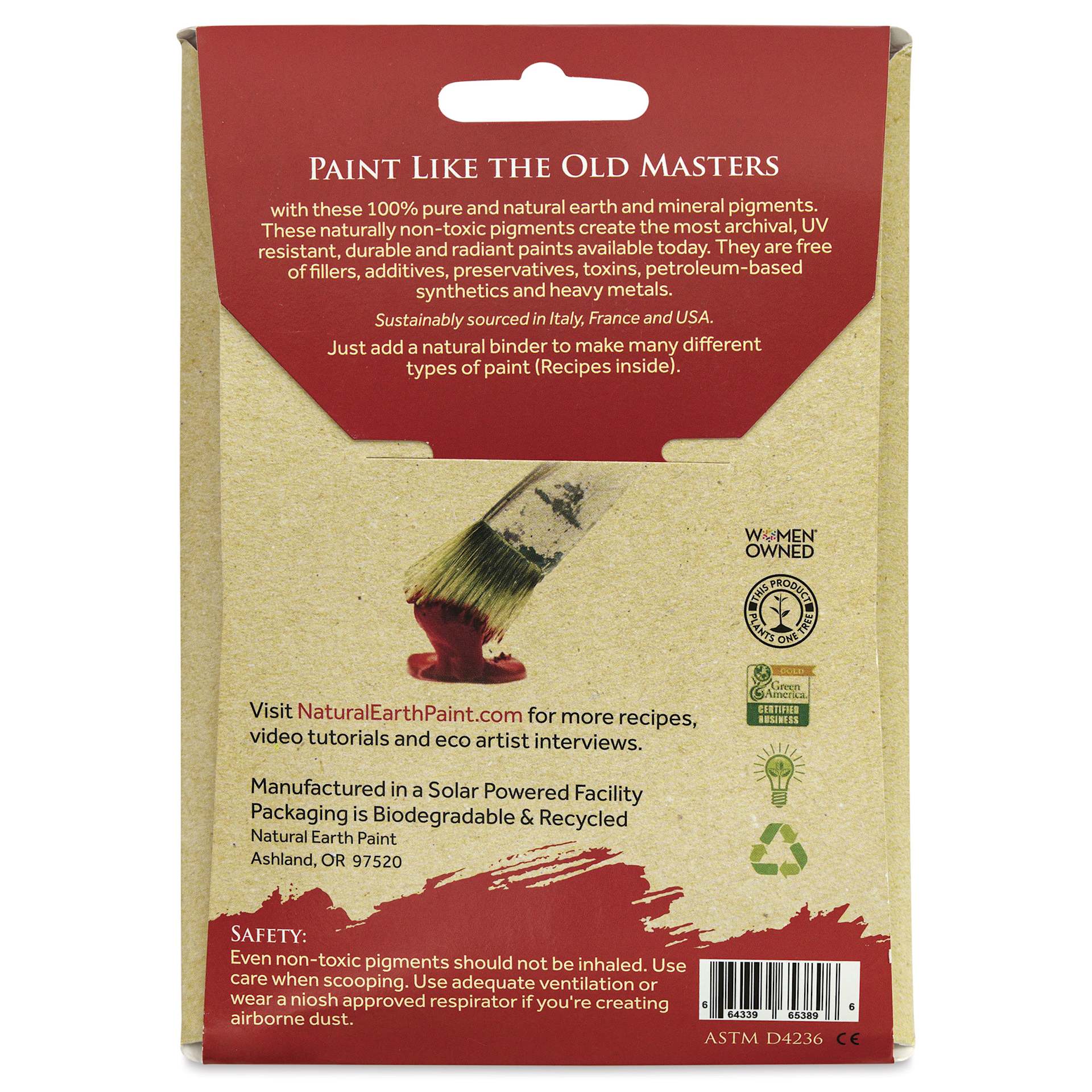 Natural Earth Paint Earth & Mineral Pigment - Silver Mica, 3 oz back