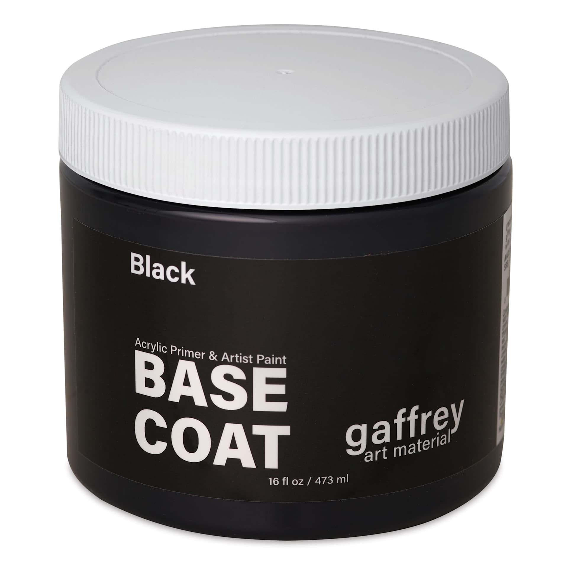 Gaffrey Acrylic Base Coat - Black, 16 oz Jar