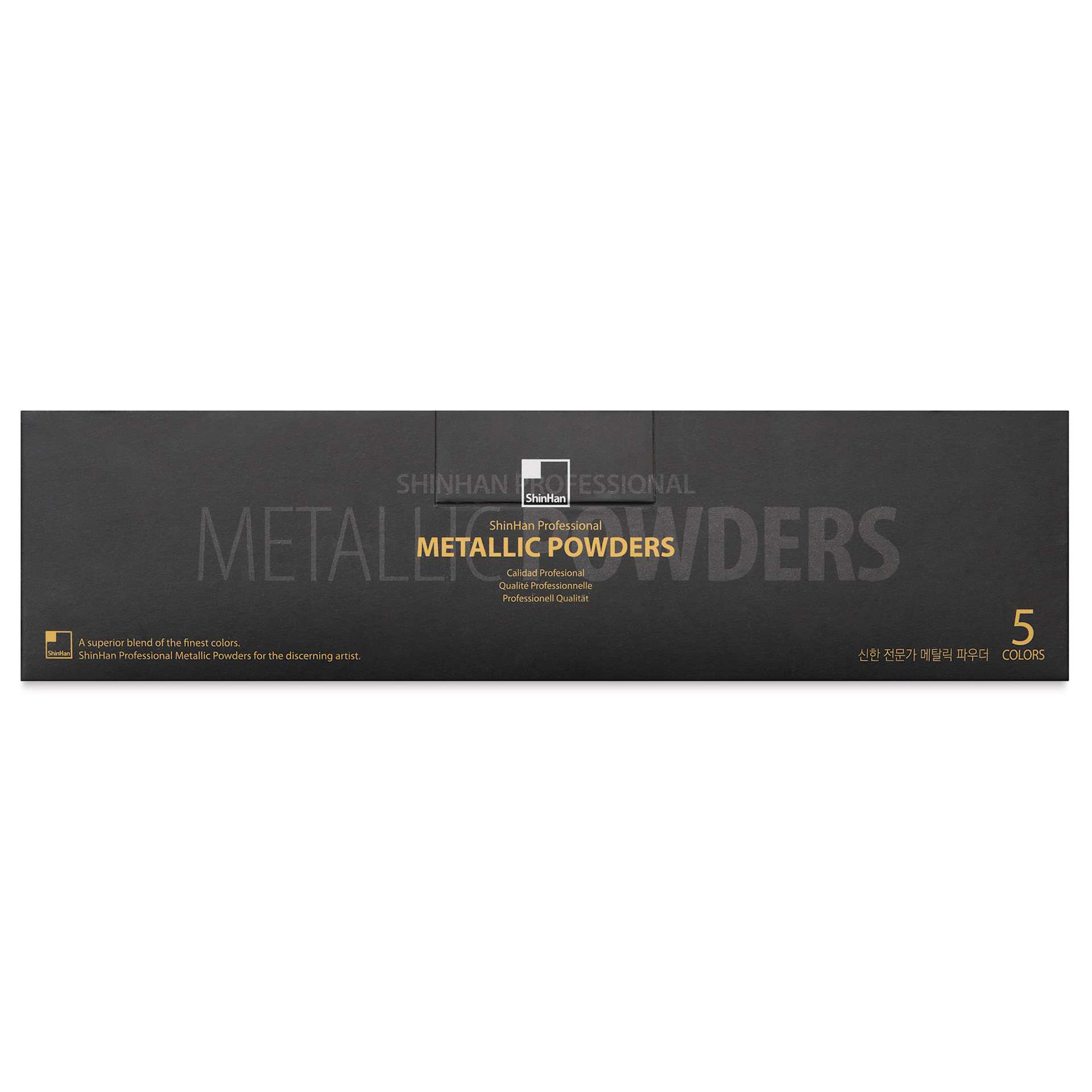 ShinHan Professional Metallic Powder Set - 15 g, Assorted, Set of 5, Jars, back of package
