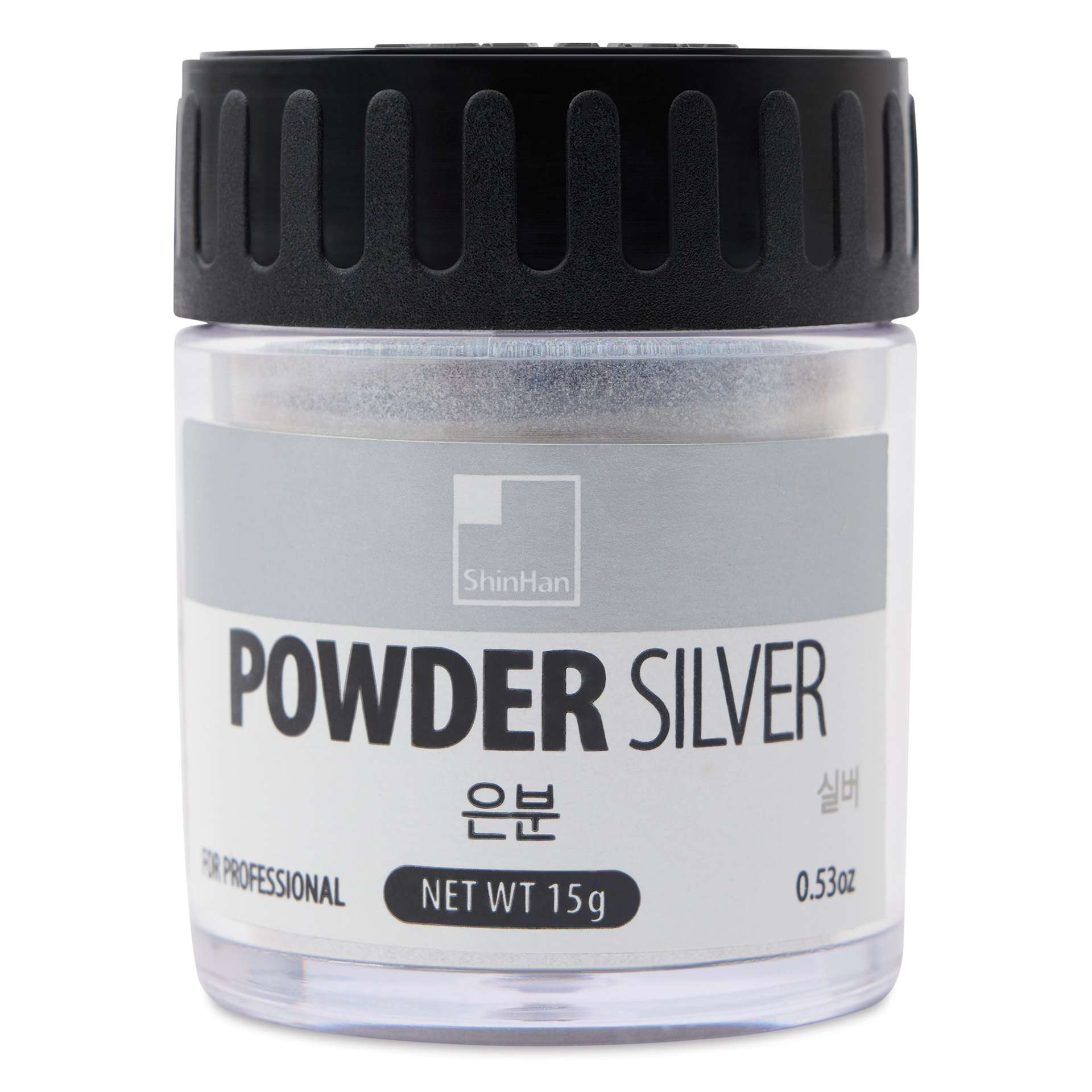 ShinHan Professional Metallic Powder - 15 g, Silver, Jar, front