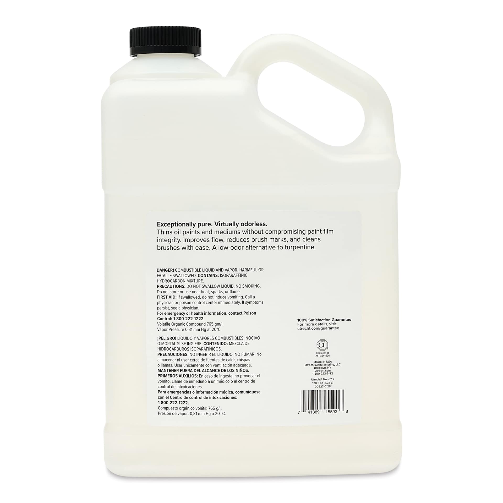 Utrecht NOOD 2 Odorless Thinner - 3.78 L back of bottle