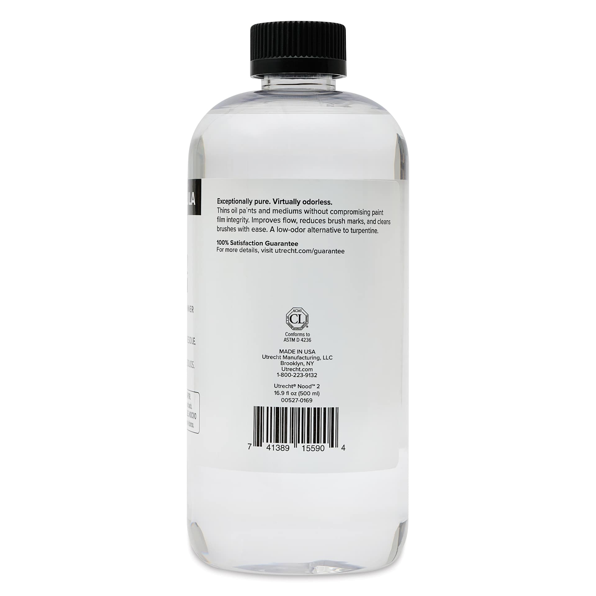 Utrecht NOOD 2 Odorless Thinner - 500 ml back of bottle