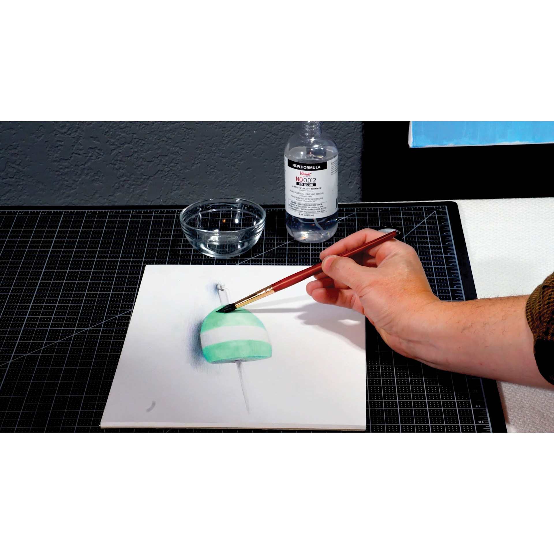 Utrecht NOOD 2 Odorless Thinner, thinned oil paint on paper