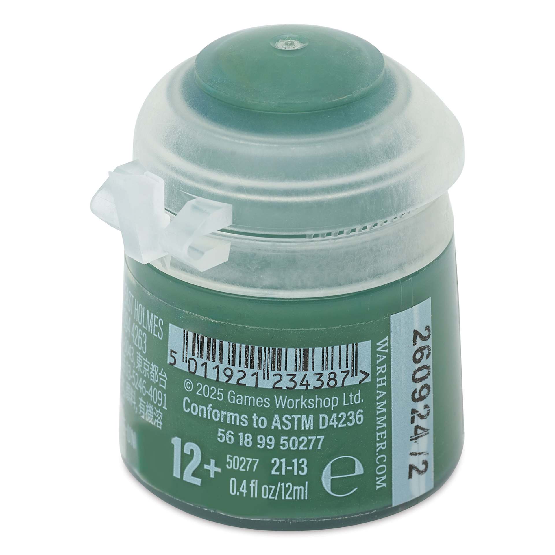 Warhammer Base Acrylic Paint - Waaagh! Flesh, 12 ml jar back