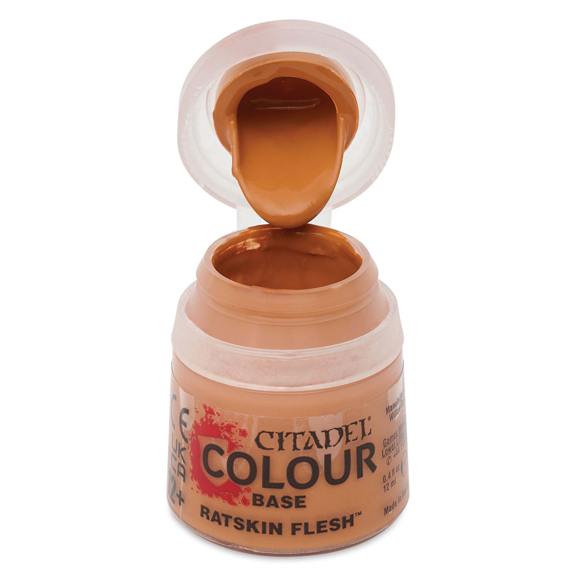 Warhammer Base Acrylic Paint - Ratskin Flesh, 12 ml jar open