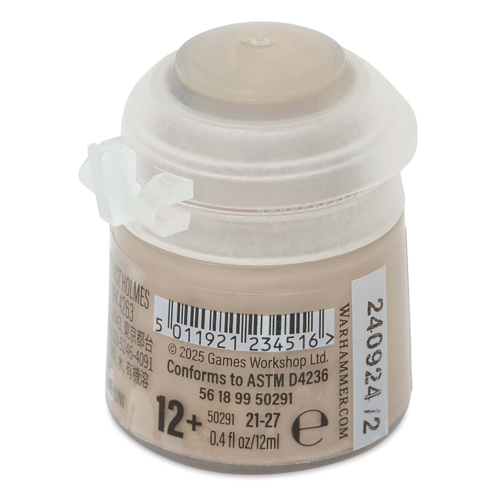 Warhammer Base Acrylic Paint - Rakarth Flesh, 12 ml jar back