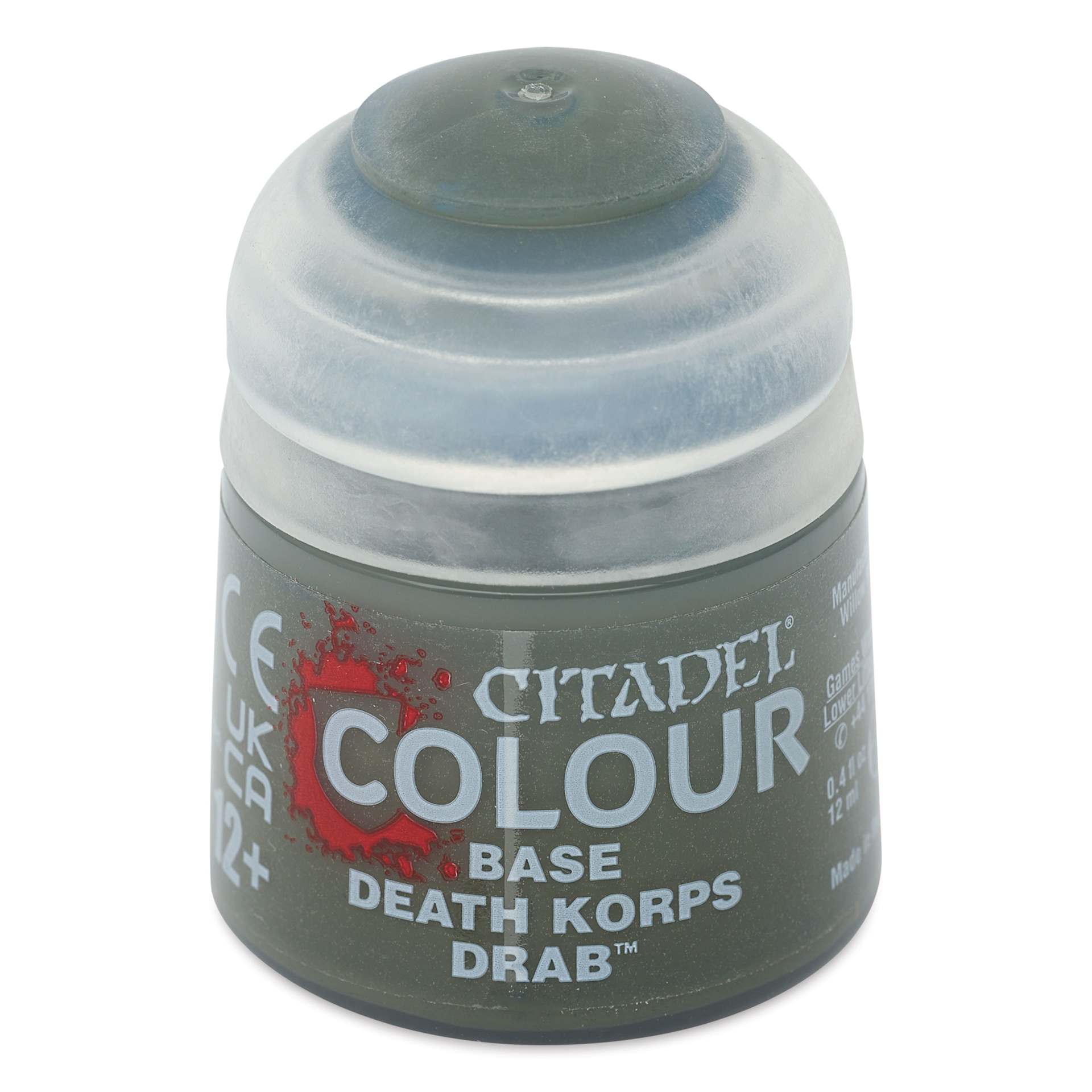 Warhammer Base Acrylic Paint - Death Korps Drab, 12 ml jar