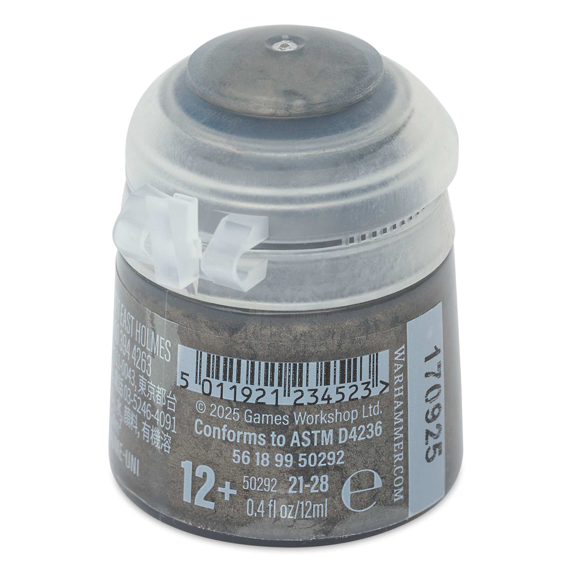 Warhammer Base Acrylic Paint - Leadbelcher, 12 ml jar back