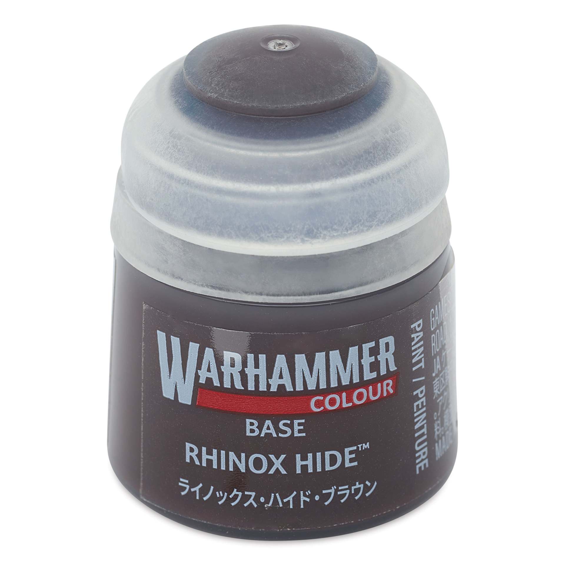 Warhammer Base Acrylic Paint - Rhinox Hide, 12 ml jar