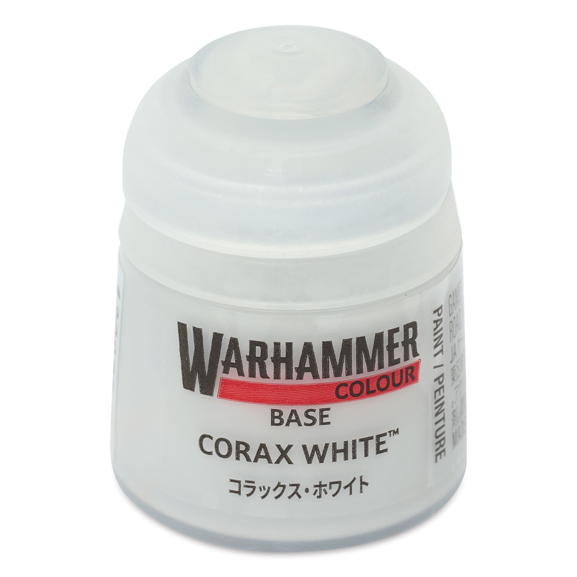 Warhammer Base Acrylic Paint - Corax White, 12 ml jar