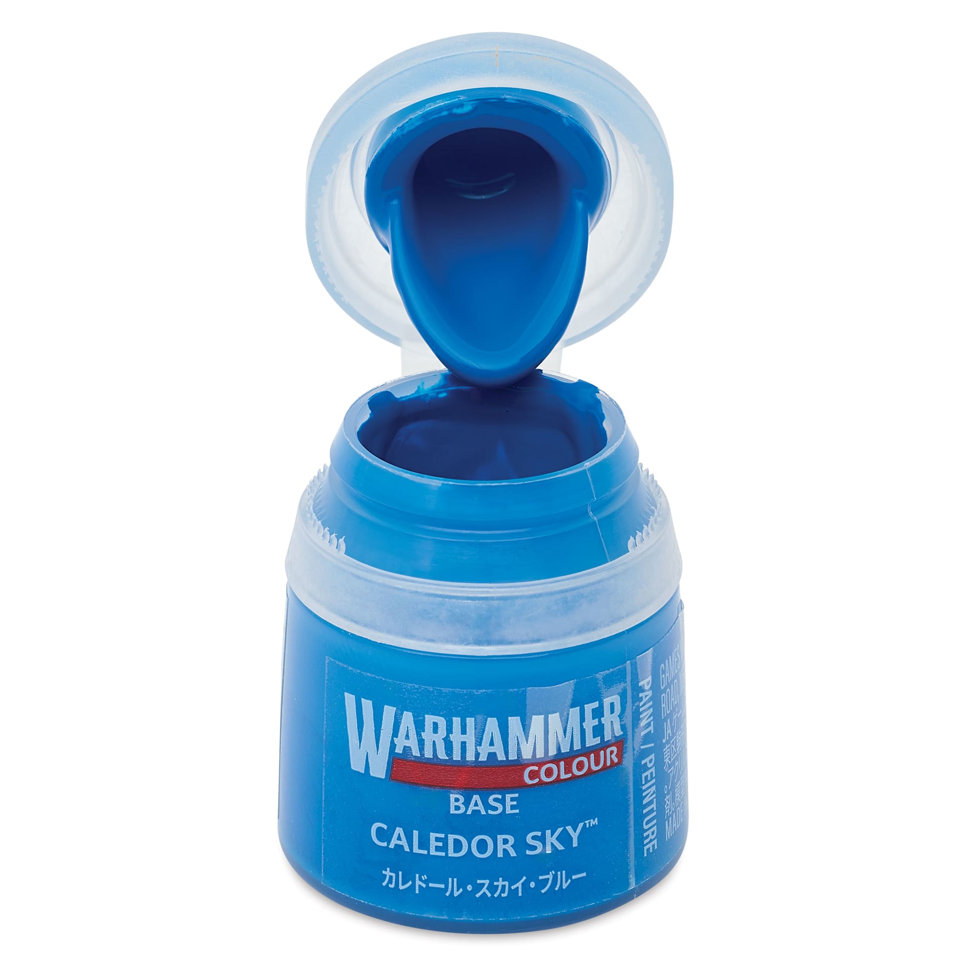 Warhammer Base Acrylic Paint - Caledor Sky, 12 ml jar open