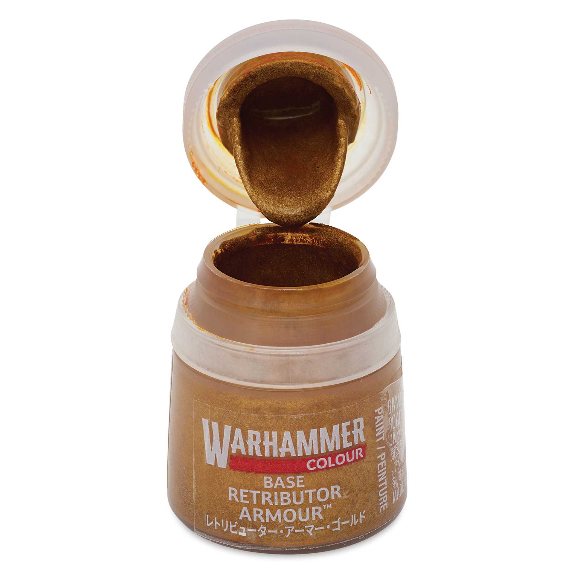 Warhammer Base Acrylic Paint - Retributor Armour, 12 ml jar open