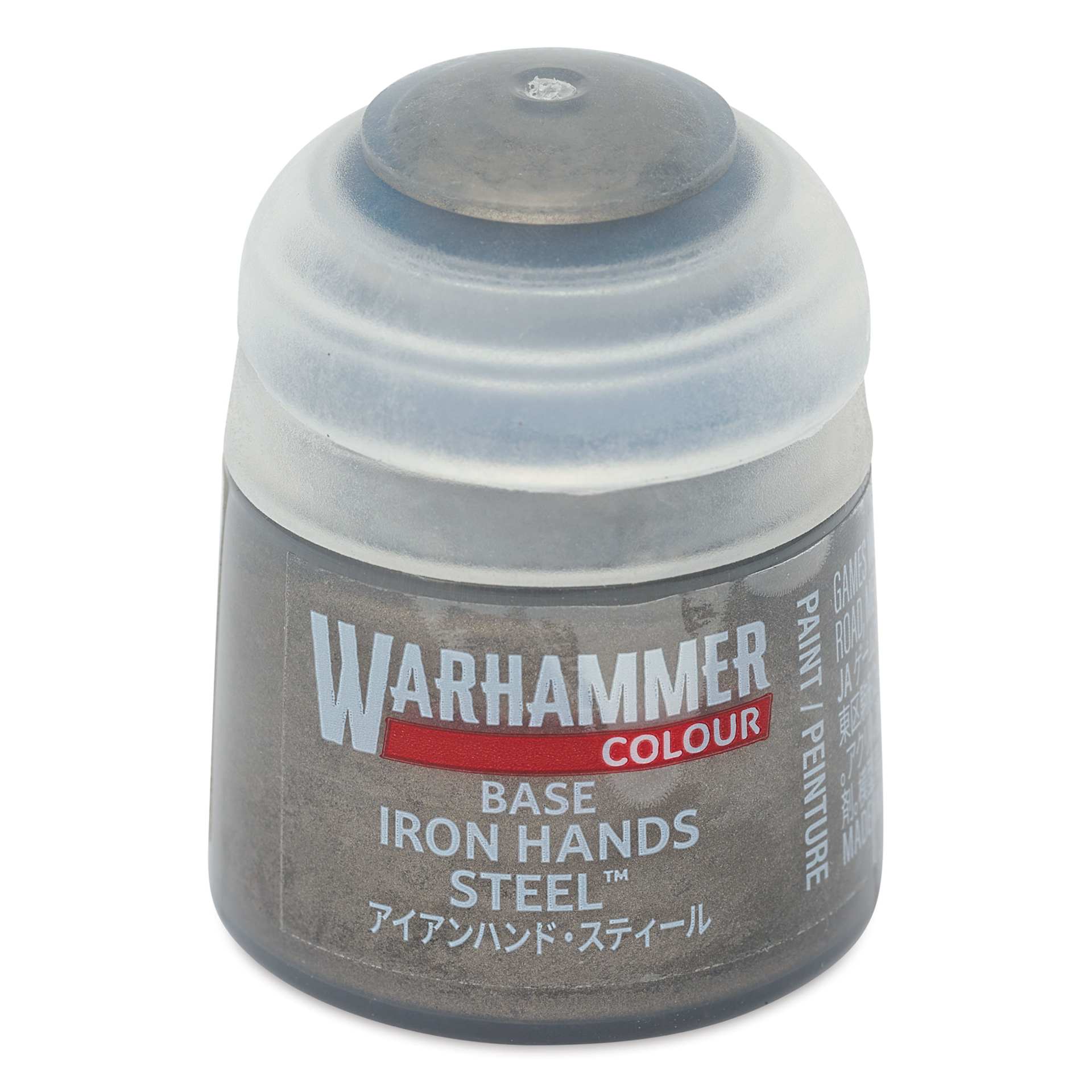 Warhammer Base Acrylic Paint - Iron Hands Steel, 12 ml jar