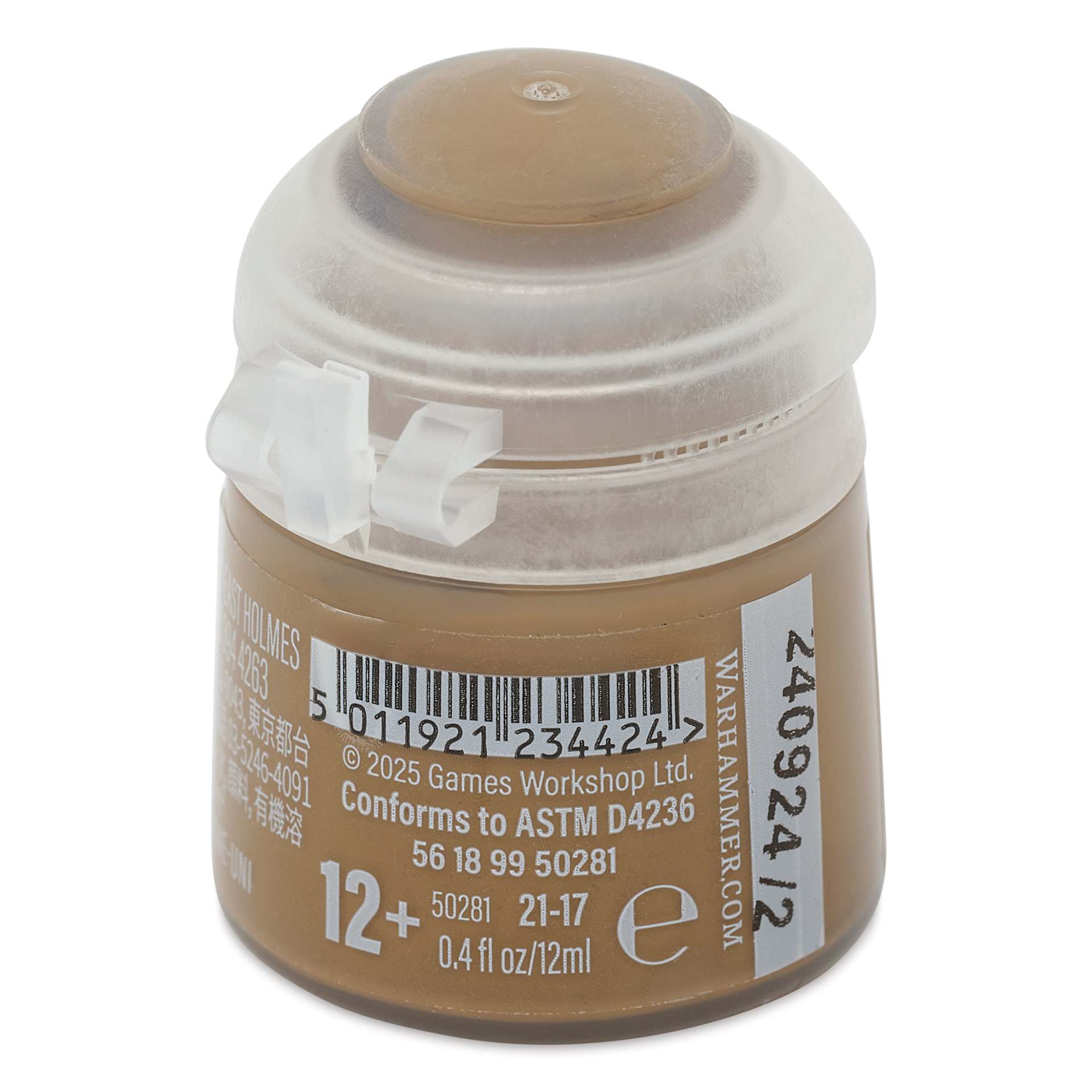 Warhammer Base Acrylic Paint - Steel Legion Drab, 12 ml jar back