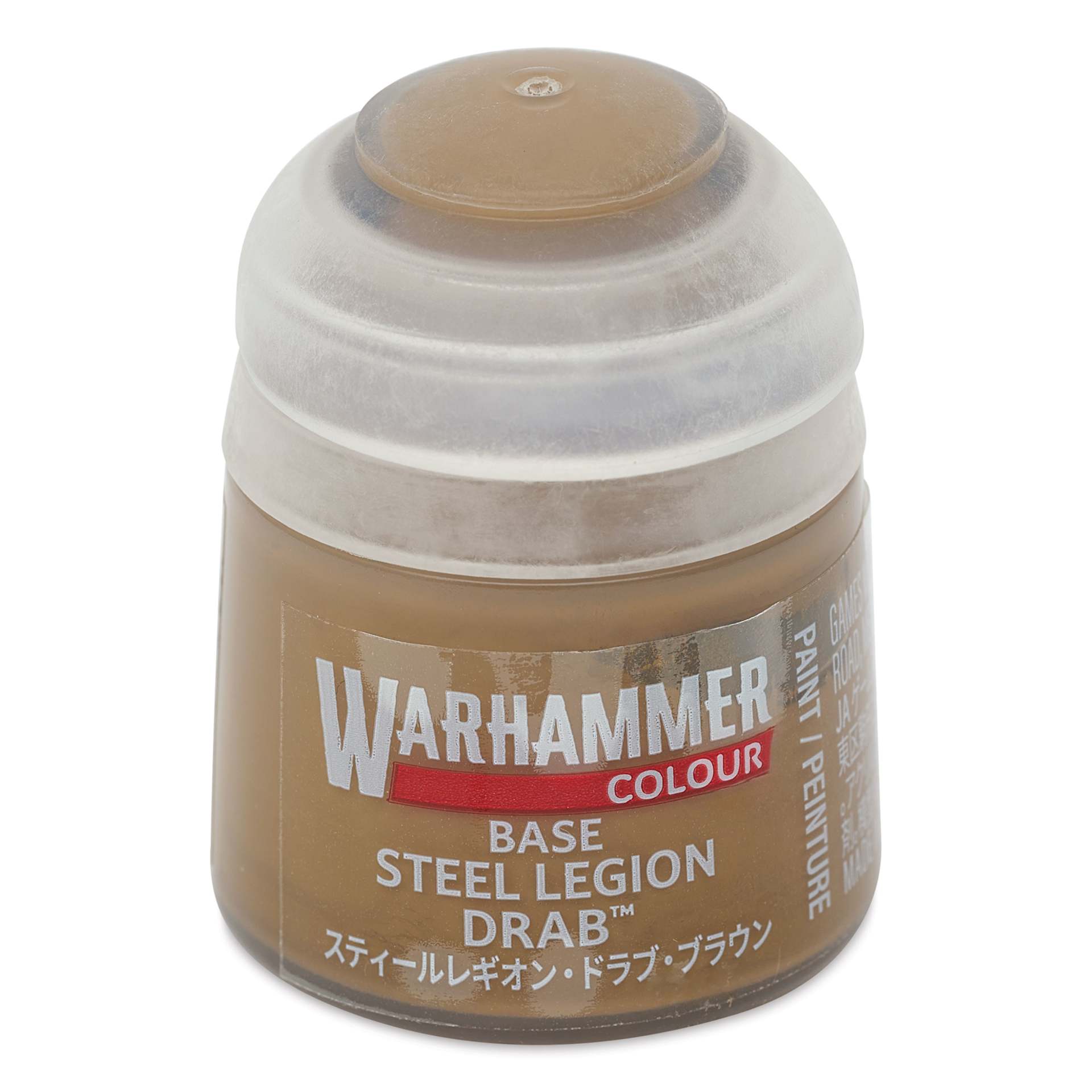 Warhammer Base Acrylic Paint - Steel Legion Drab, 12 ml jar