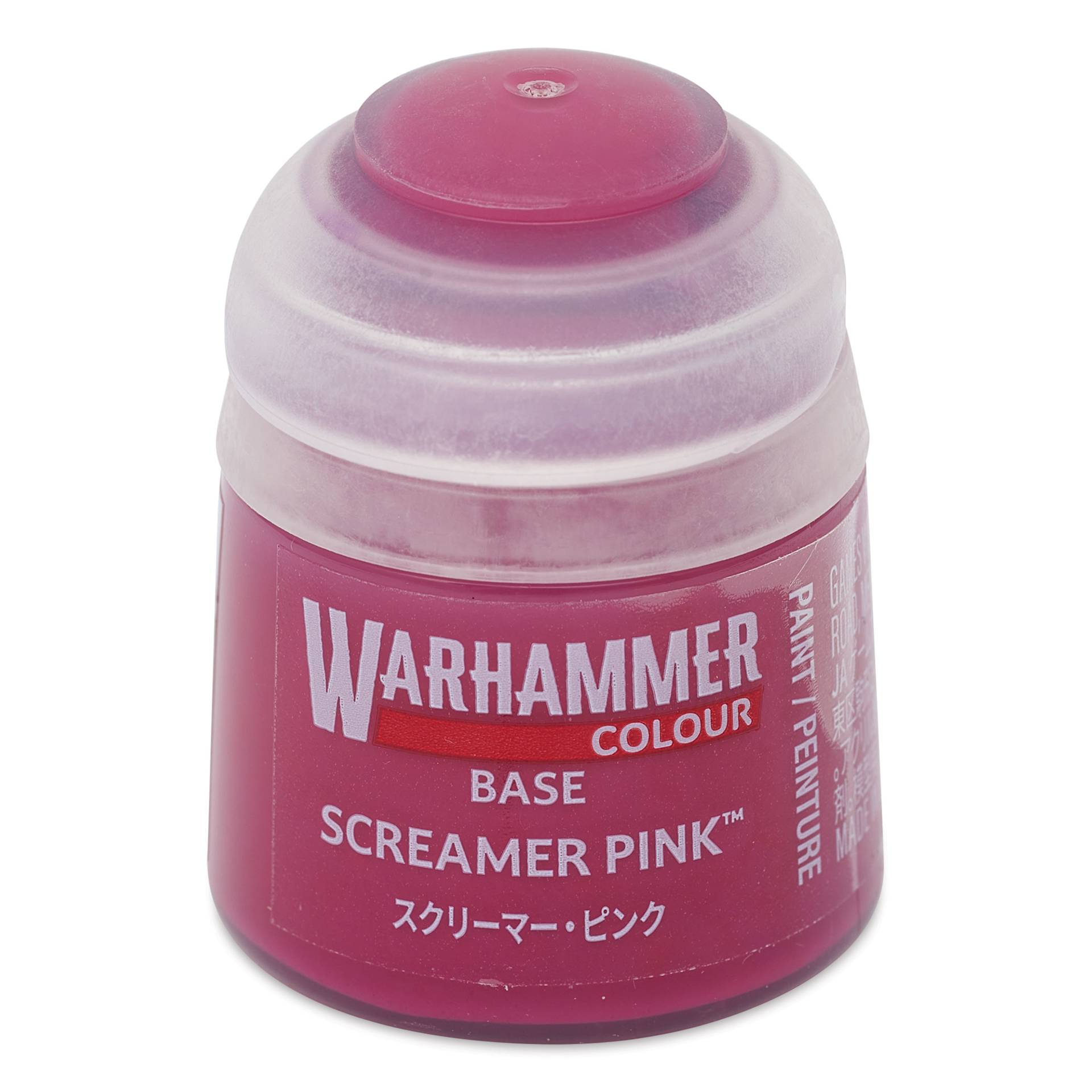 Warhammer Base Acrylic Paint - Screamer Pink, 12 ml jar