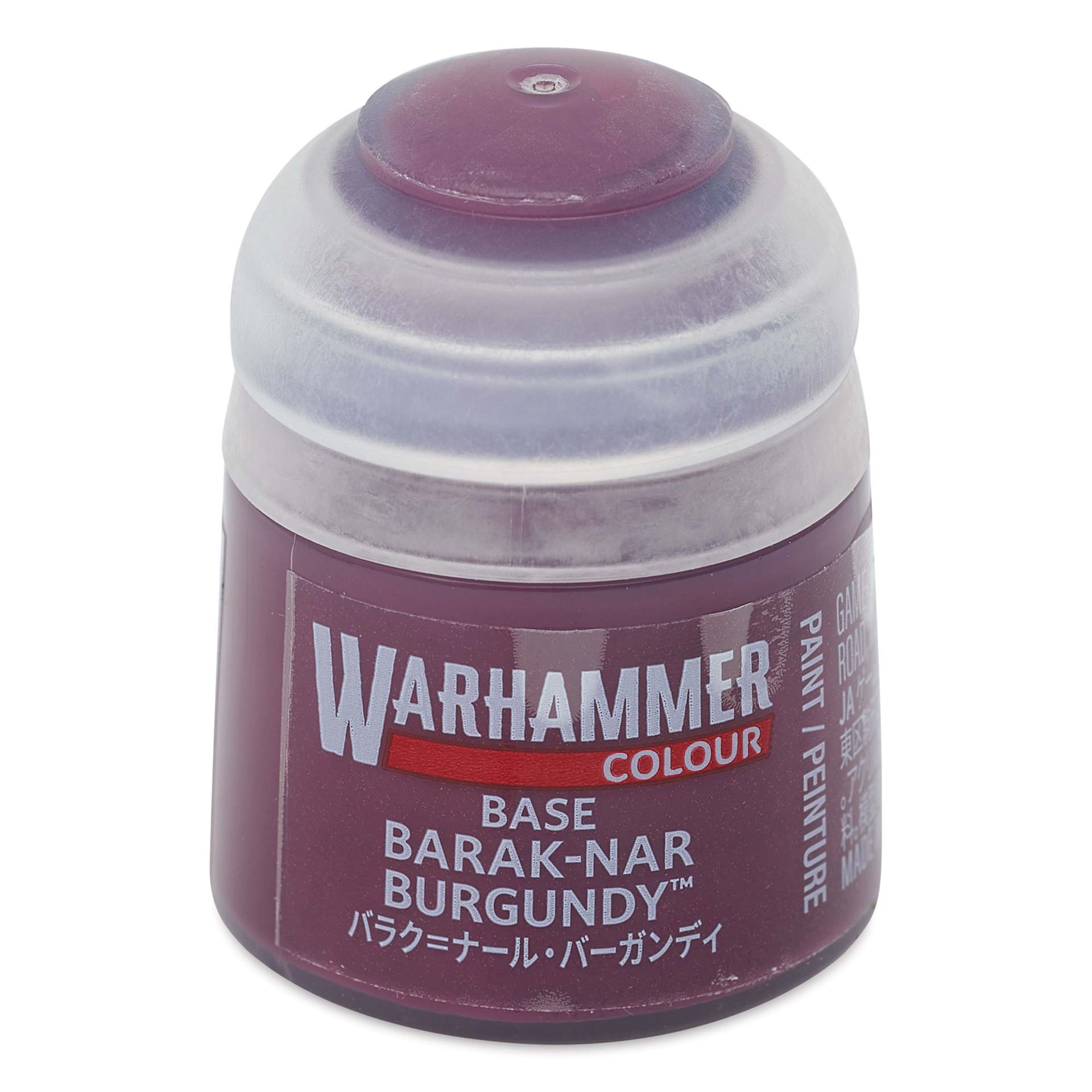 Warhammer Base Acrylic Paint - Barak-Nar Burgundy, 12 ml jar